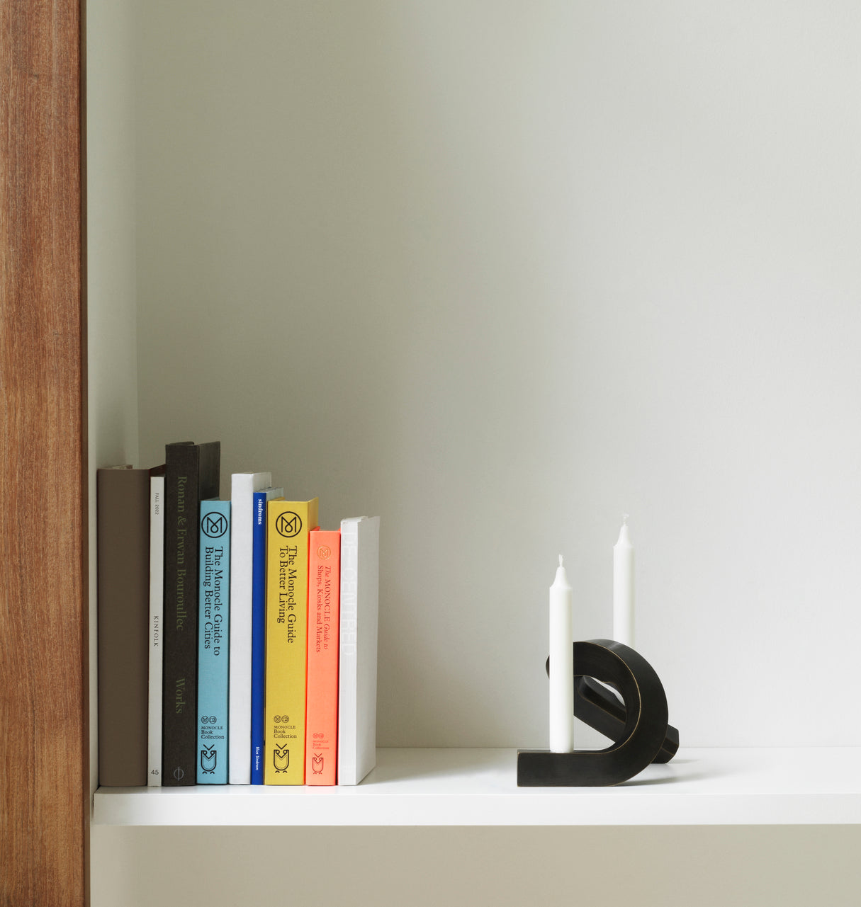 CROOKED TWO Candle Holder in Antiqued Brass