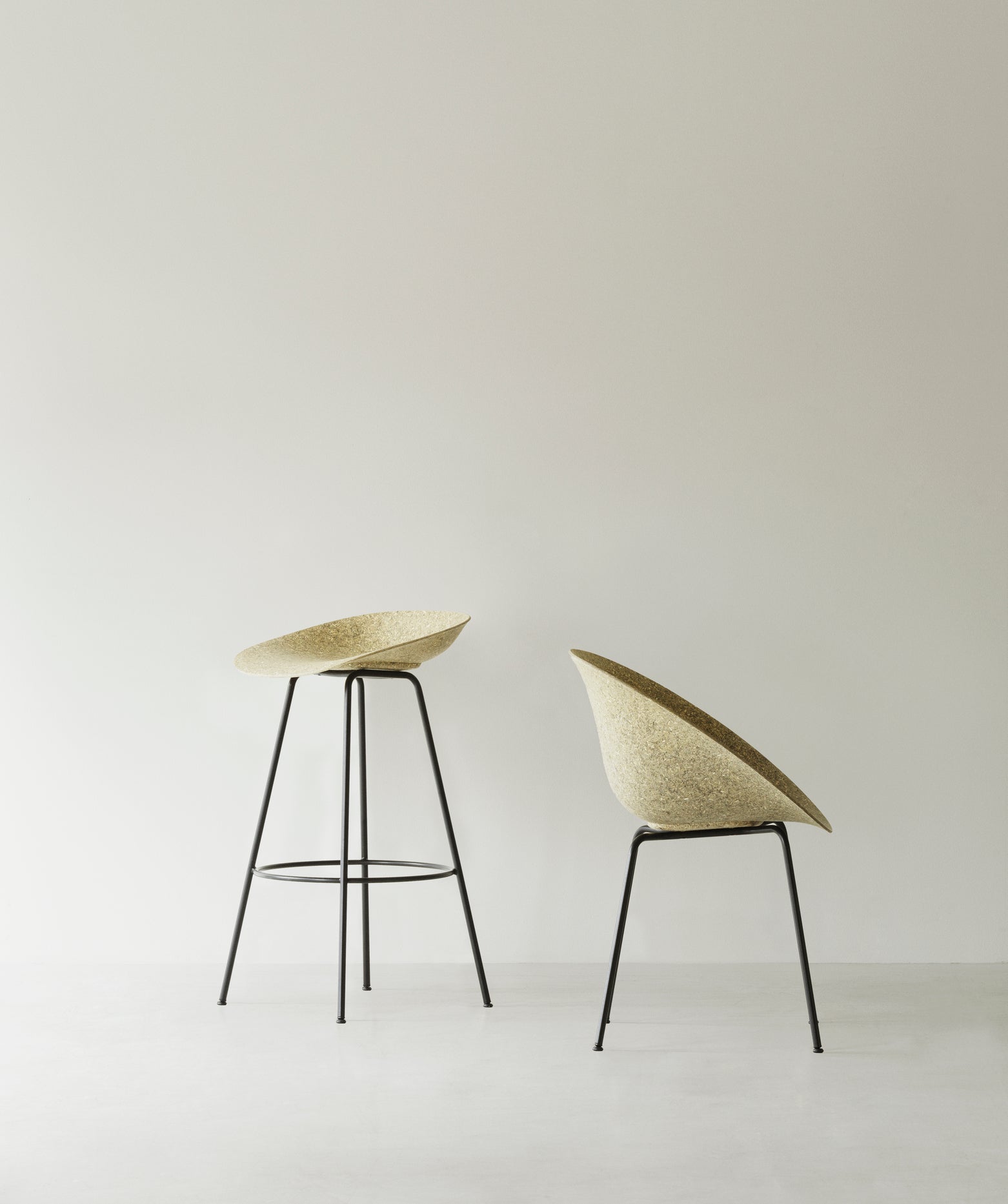 Green Mat Bar Chair with a black base