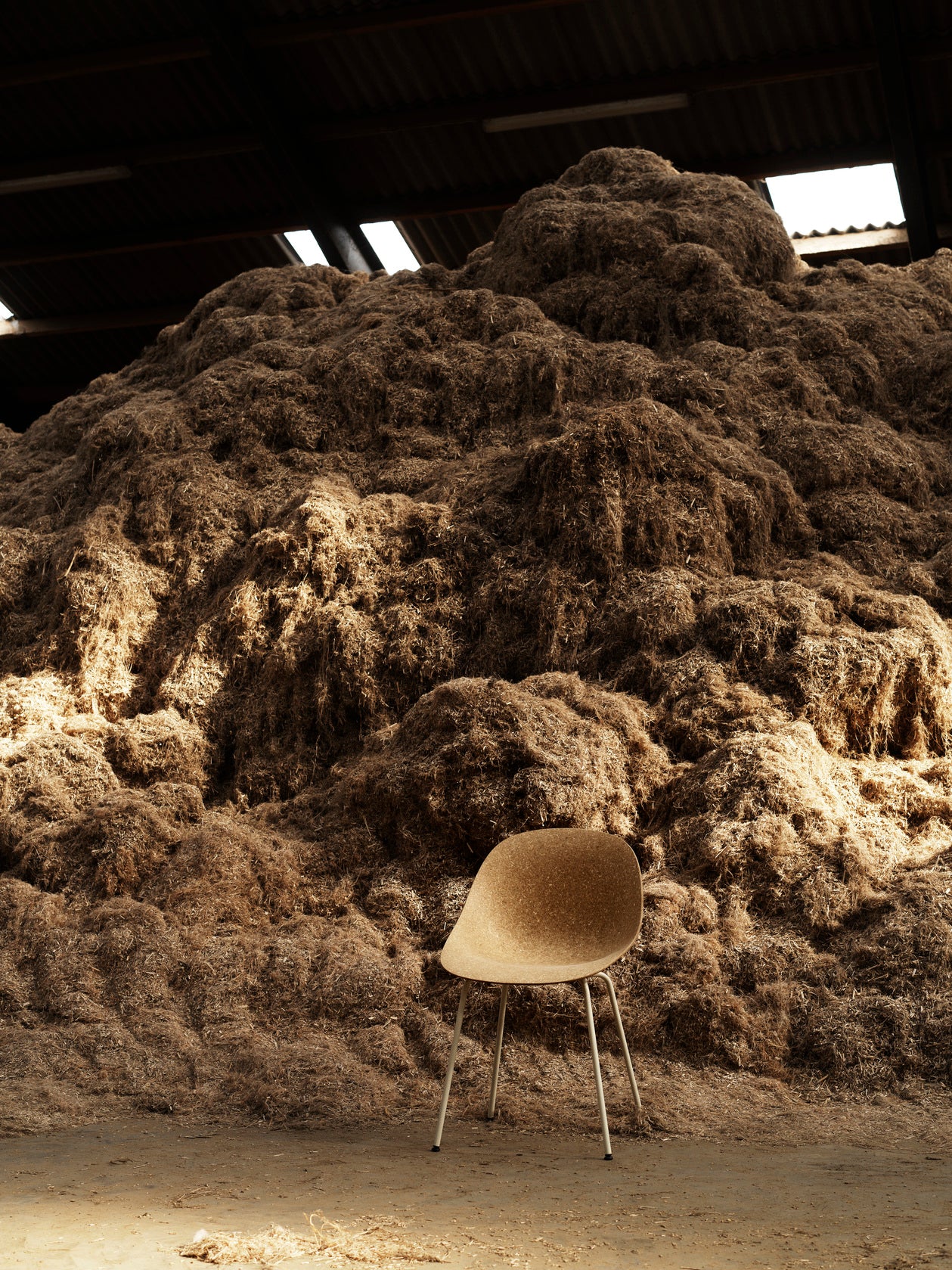 Mat Green Chair with a cream base