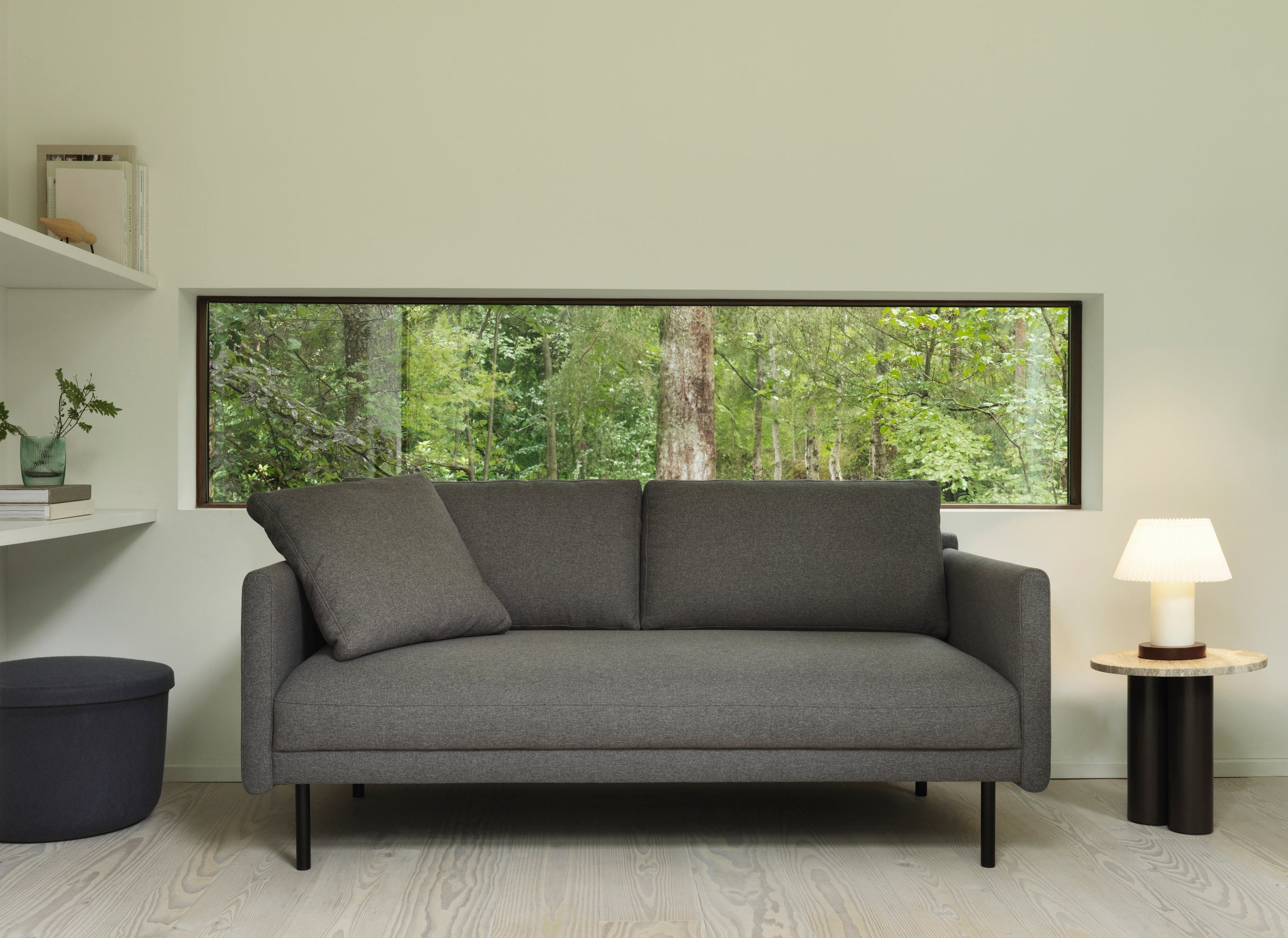 Pouf with a storage of hide sand