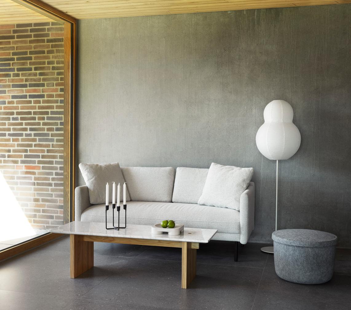 Pouf with hide blue storage