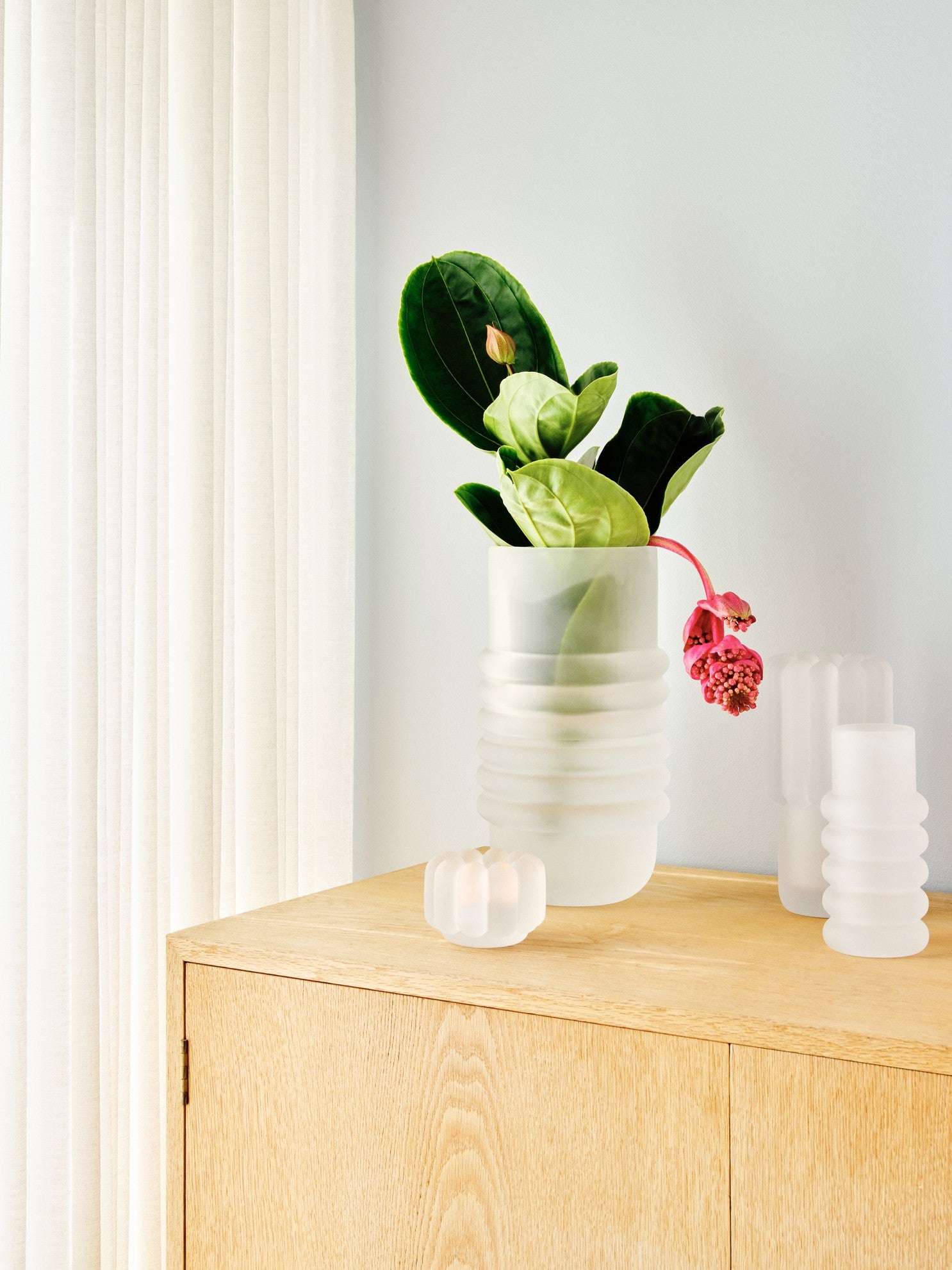 Svícen PRESS matné sklo