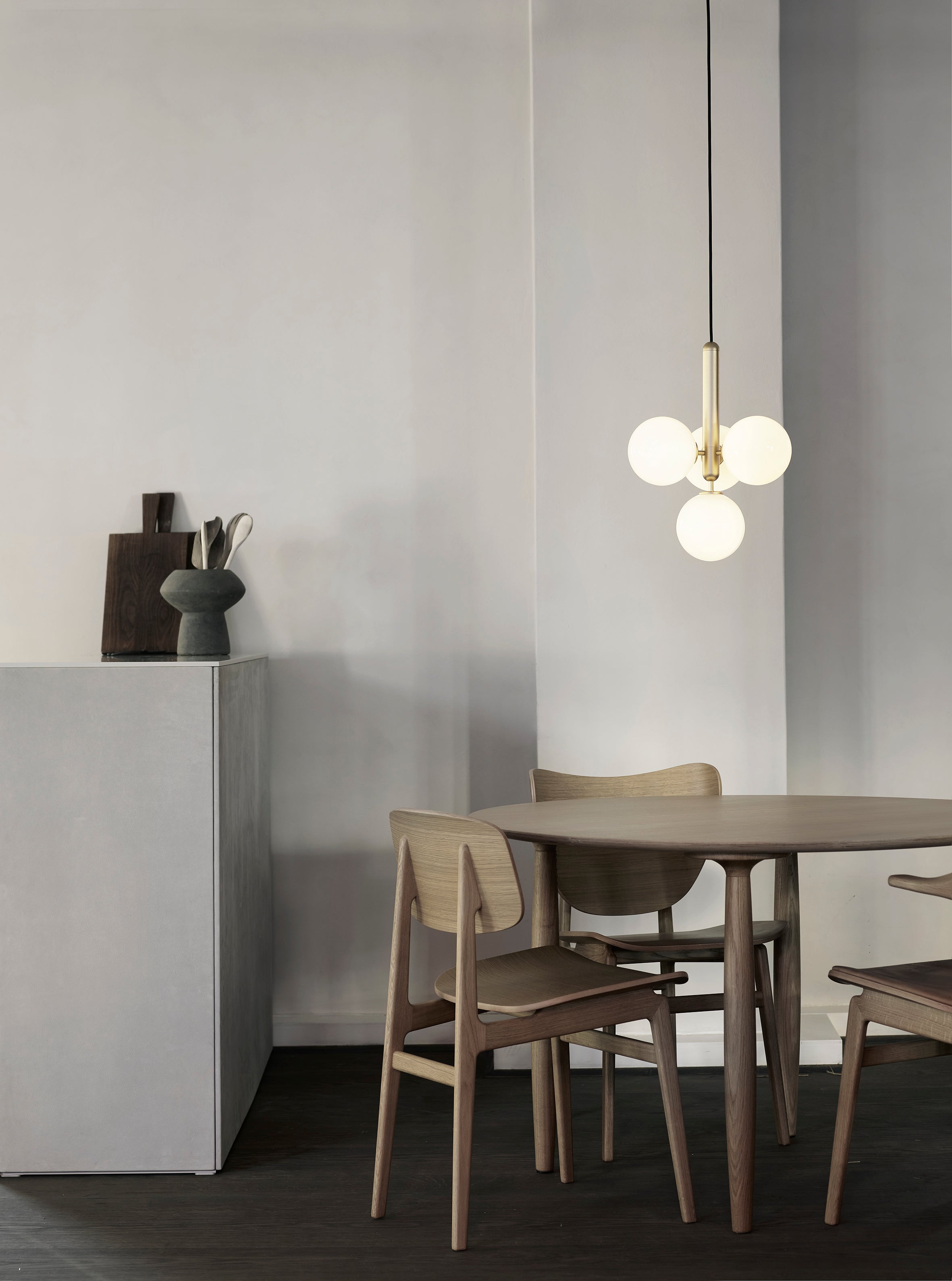 MIIRA Pendant Lamp 4 Brass with Opal Glass
