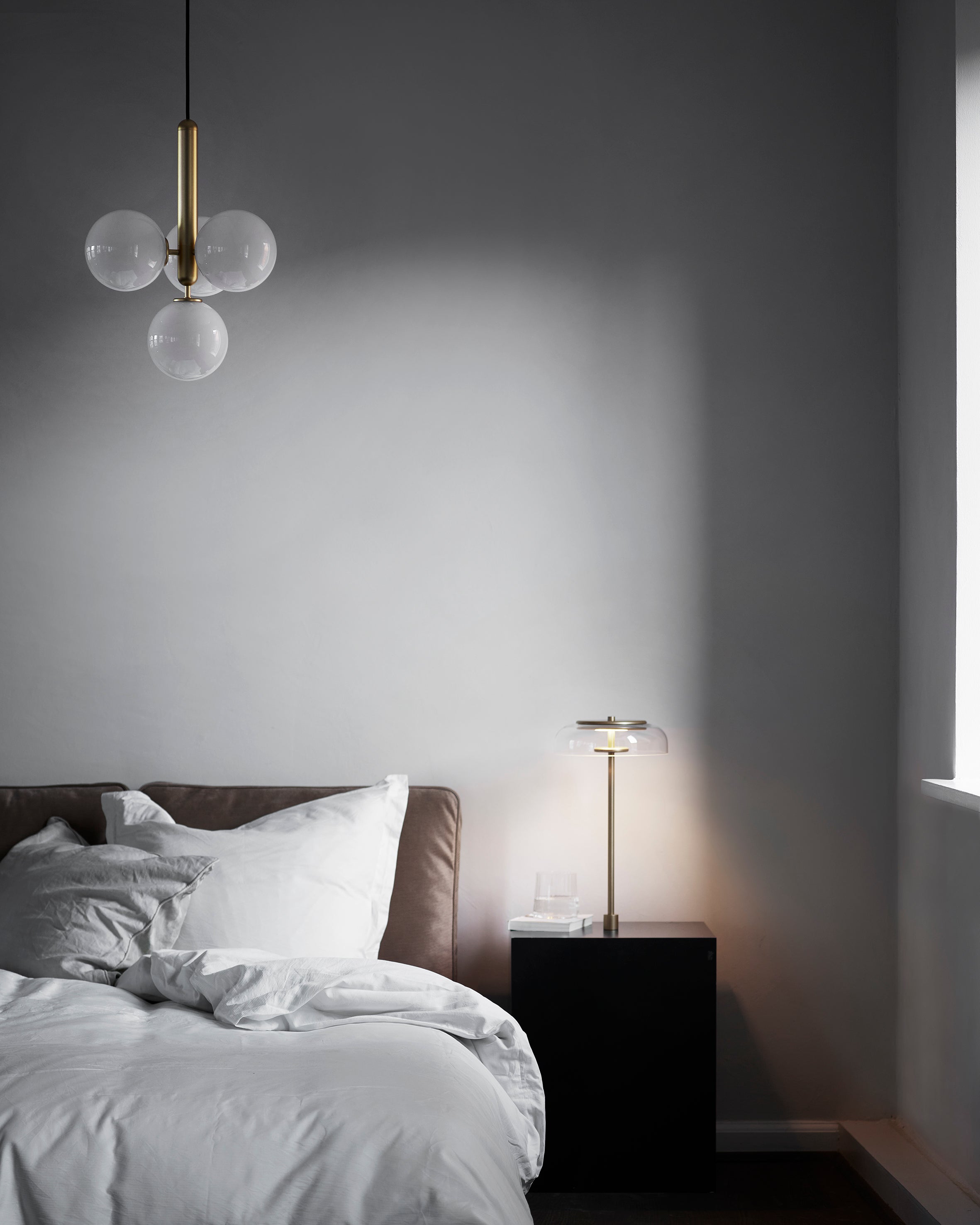 MIIRA Pendant Lamp 4 Brass with Opal Glass