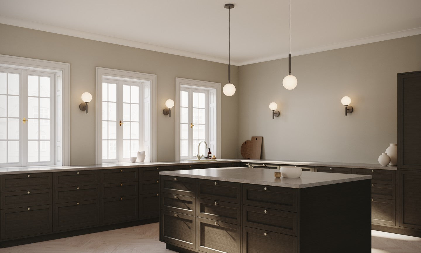MIIRA Wall Lamp in Graphite with Opal Glass