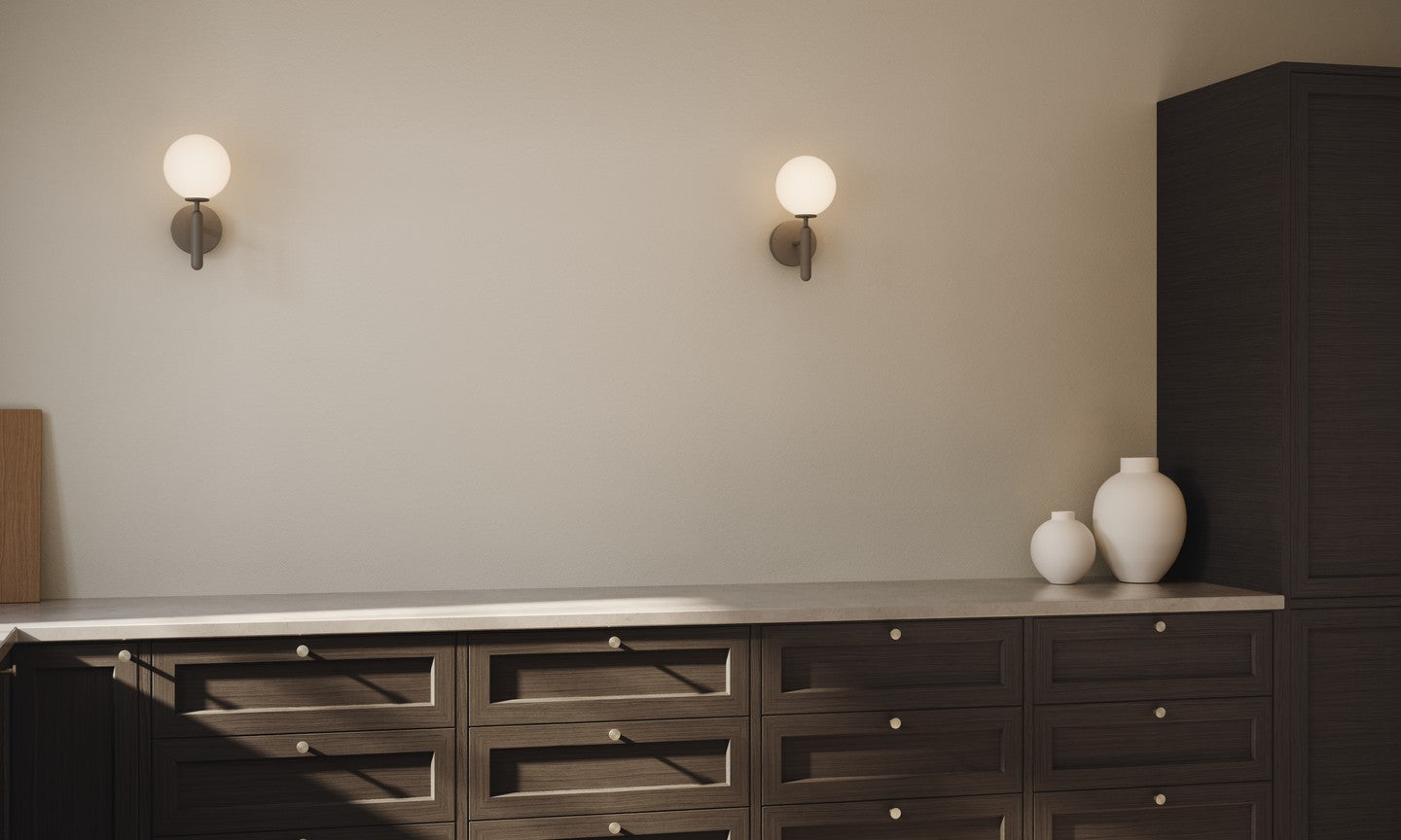 MIIRA Wall Lamp in Graphite with Opal Glass
