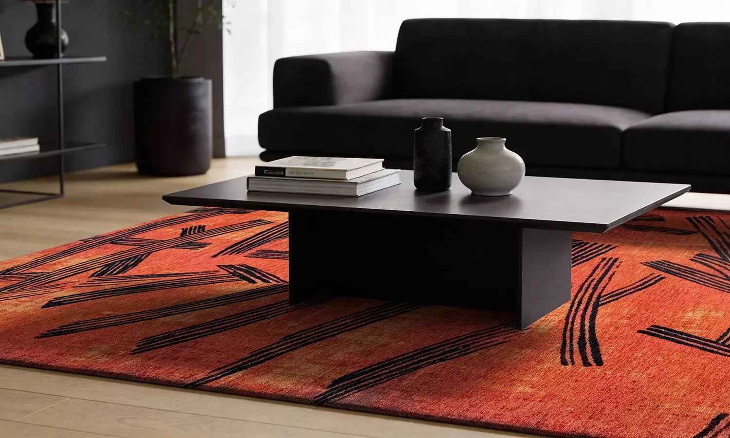 KANJI Orange Carpet with Black