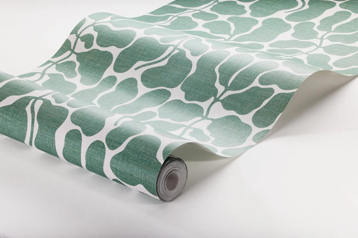 Tapeta flizelinowa papierowa z roślinnym wzorem MY SECRET GARDEN zielony z białym – styl nowoczesny