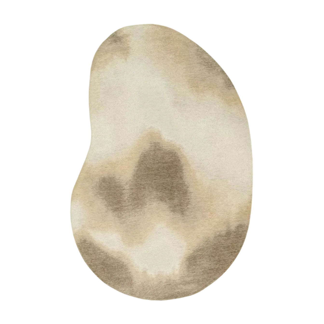 AQUARELLE LEAF Cream Oval Rug with Beige