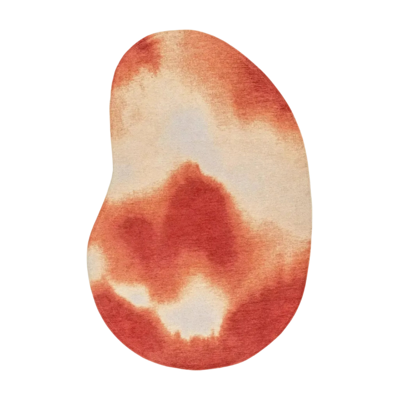 Oválný koberec AQUARELLE LEAF červený s oranžovou