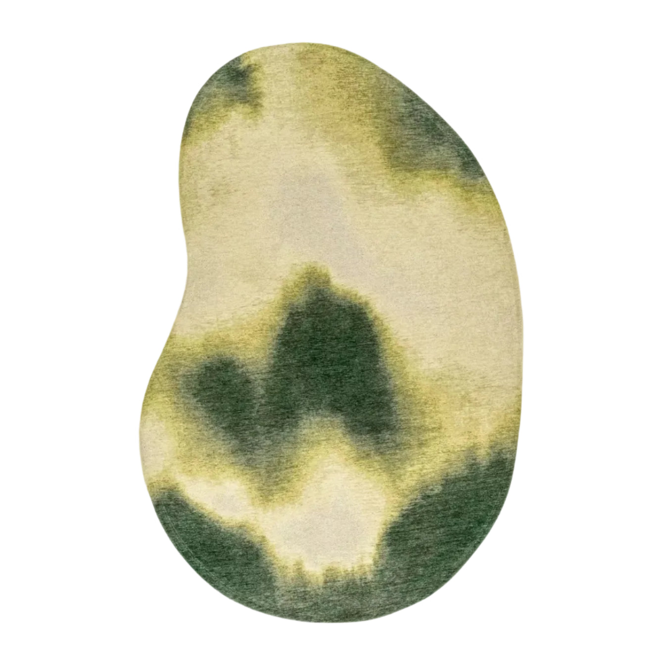 Oválný koberec AQUARELLE LEAF zelený se žlutou