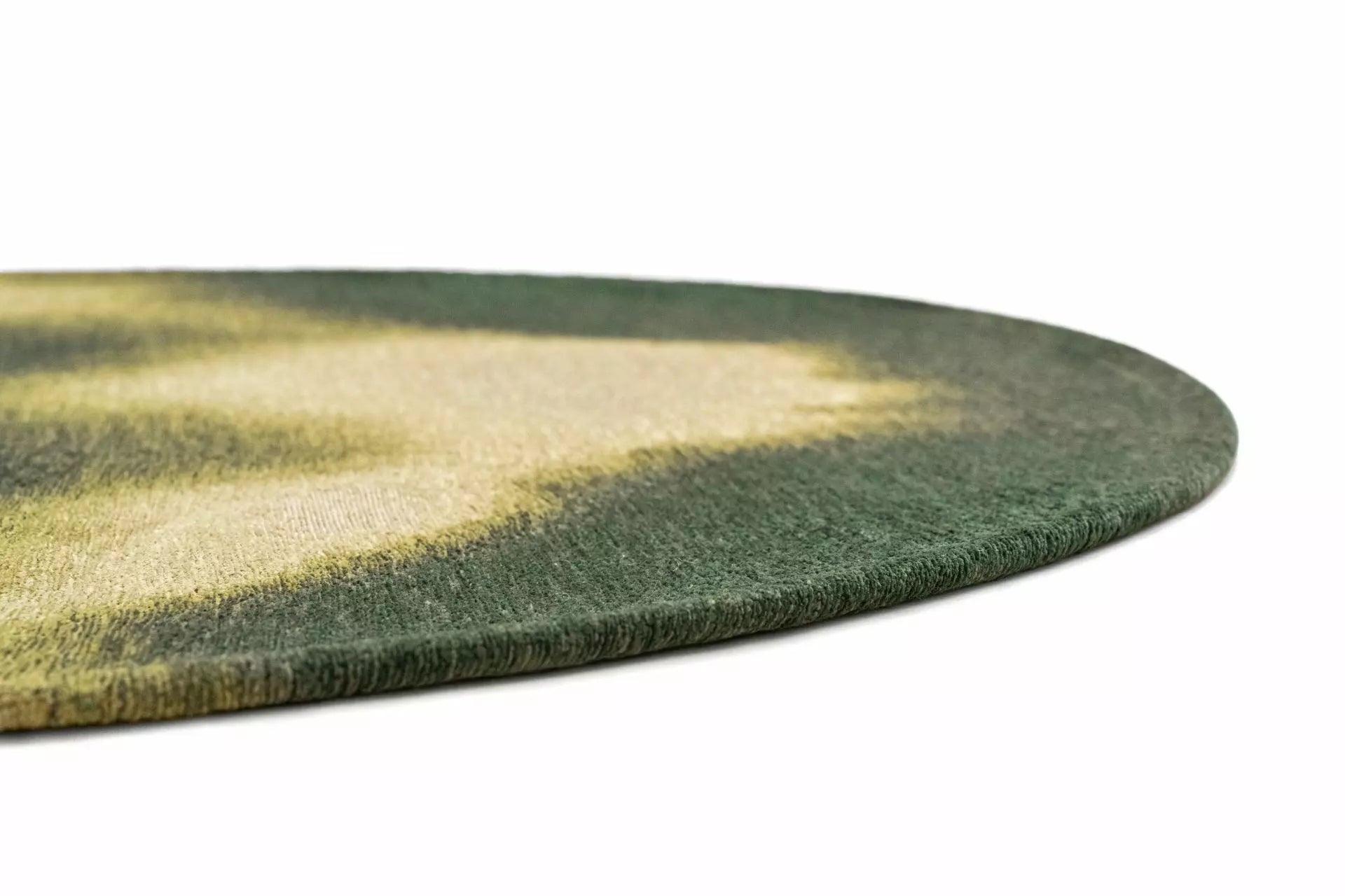 Oválný koberec AQUARELLE LEAF zelený se žlutou