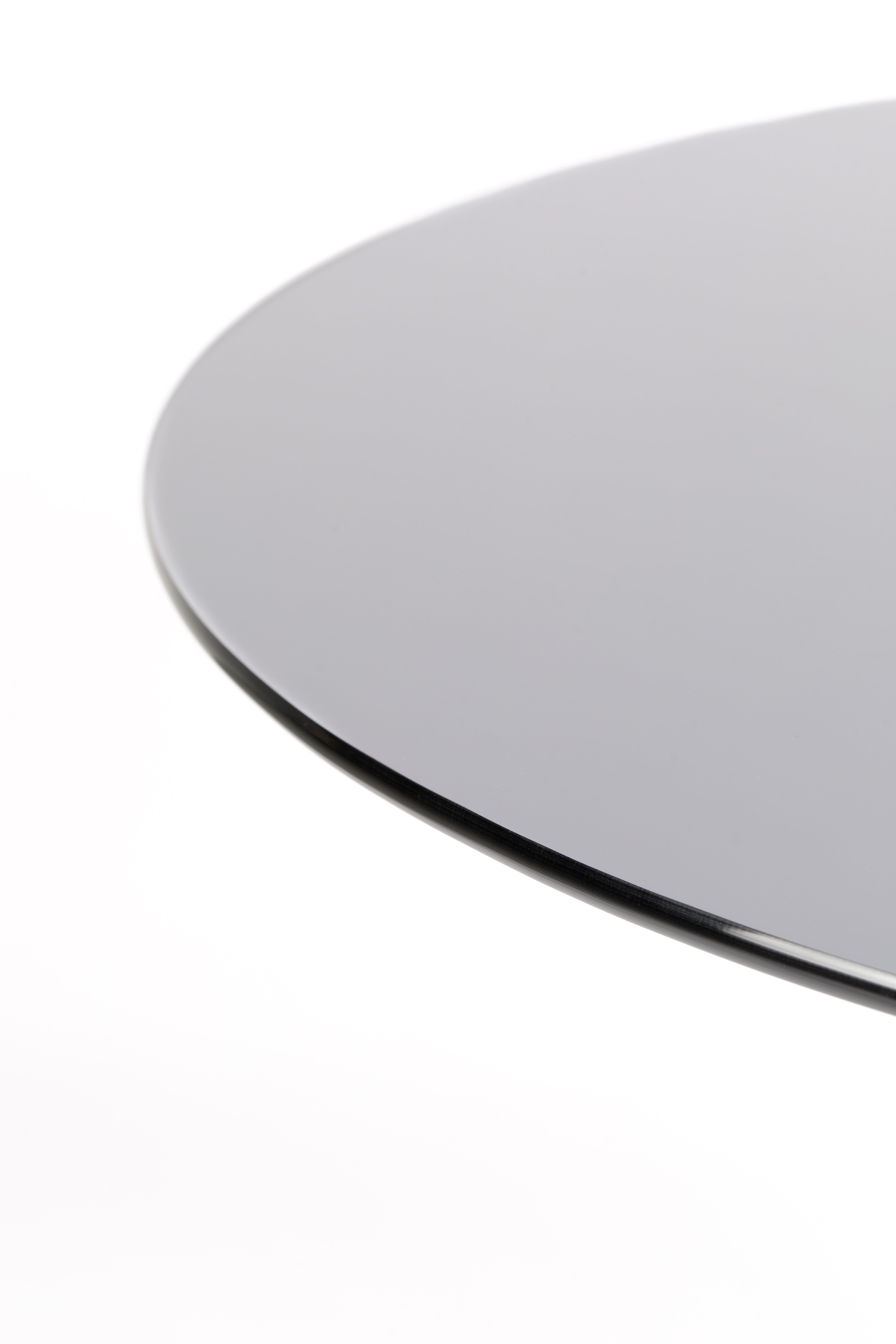 Kulatý stůl FLORIS černé sklo se zlatou základnou