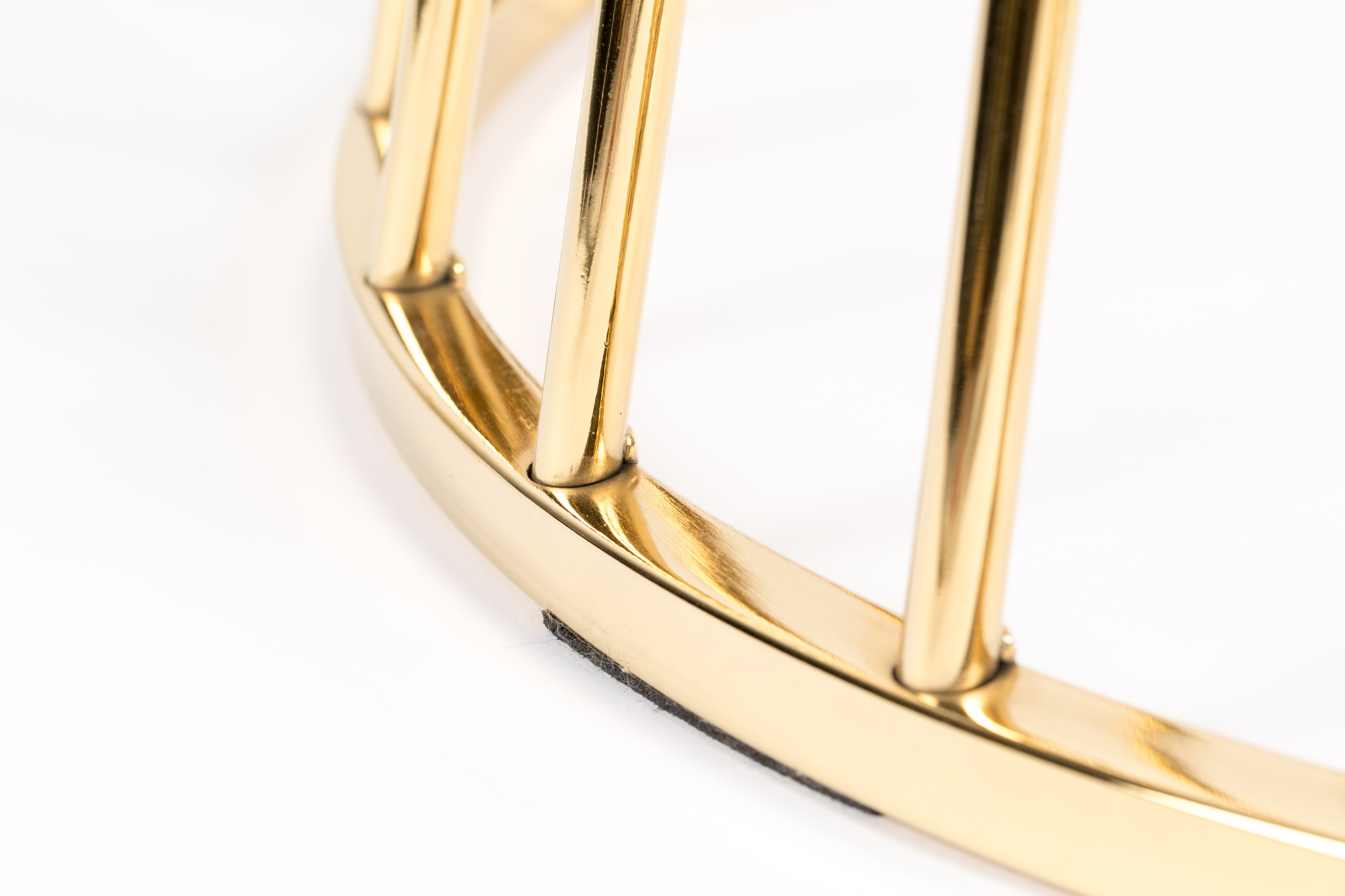 Kulatý stůl FLORIS černé sklo se zlatou základnou