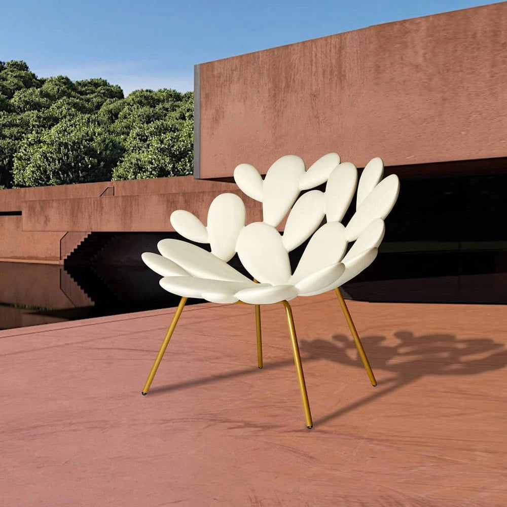 FILICUDI pink garden armchair with sled base