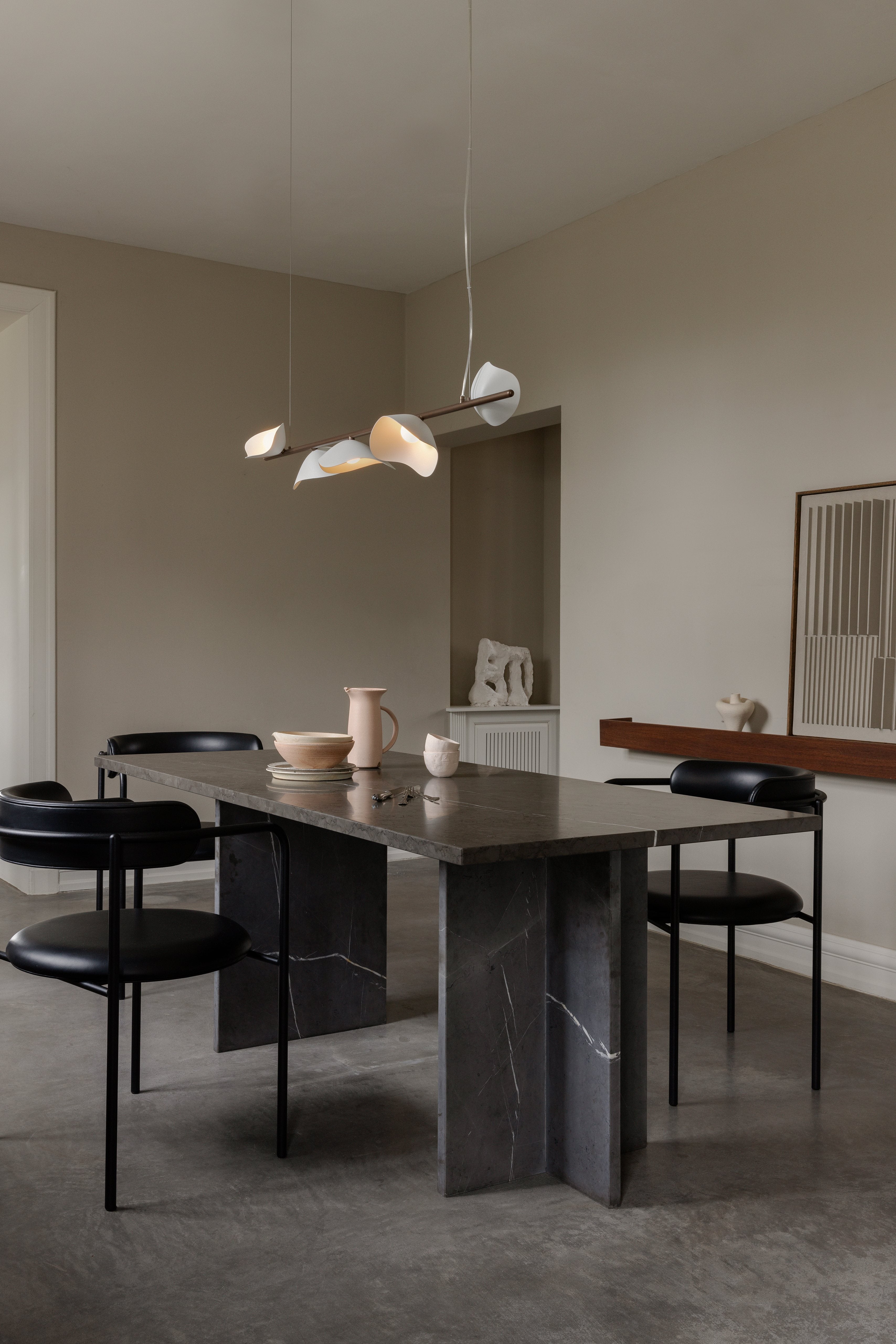 FLORII 5 Pendant Lamp Dark Brown with White