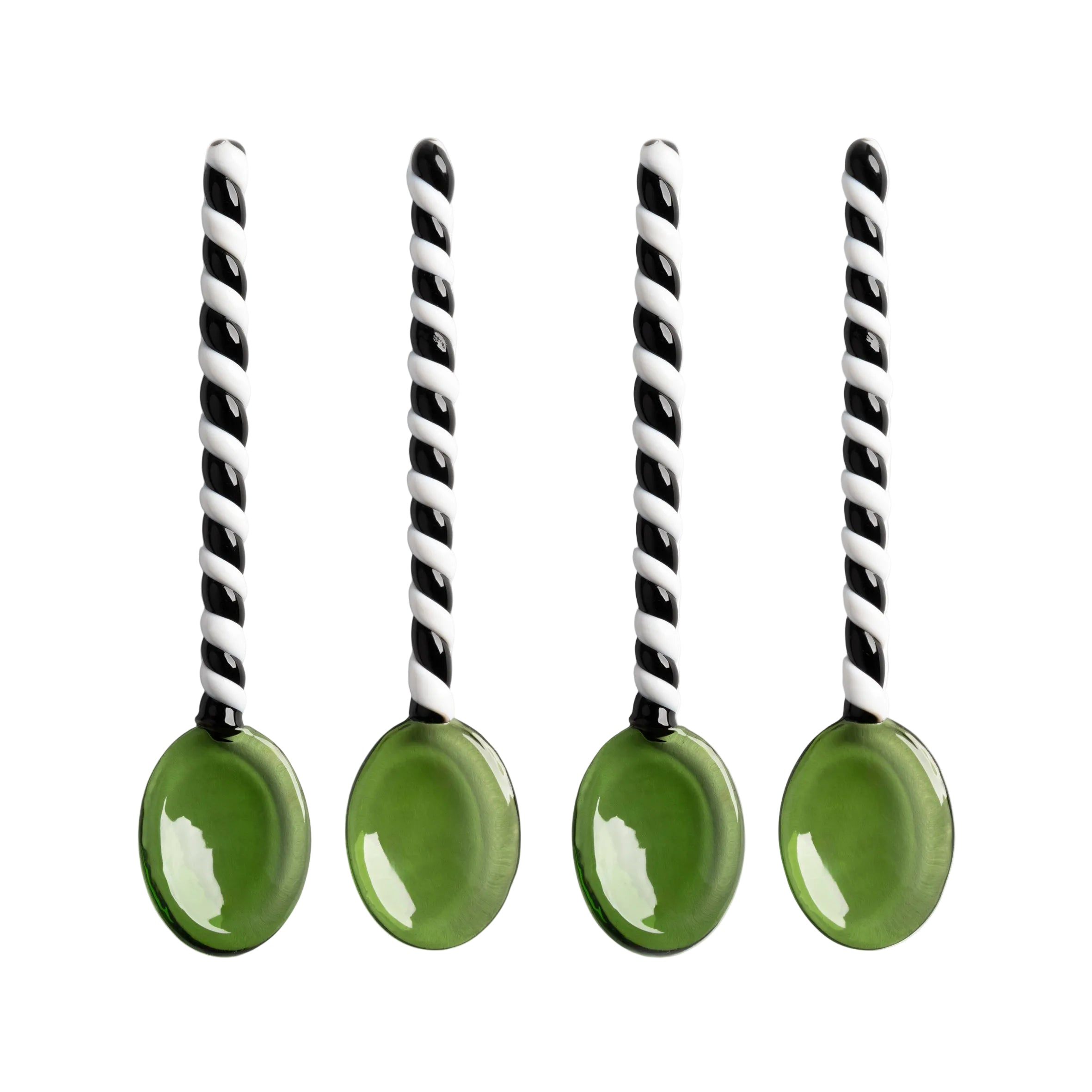 DUET Green Spoon Set with Black and White