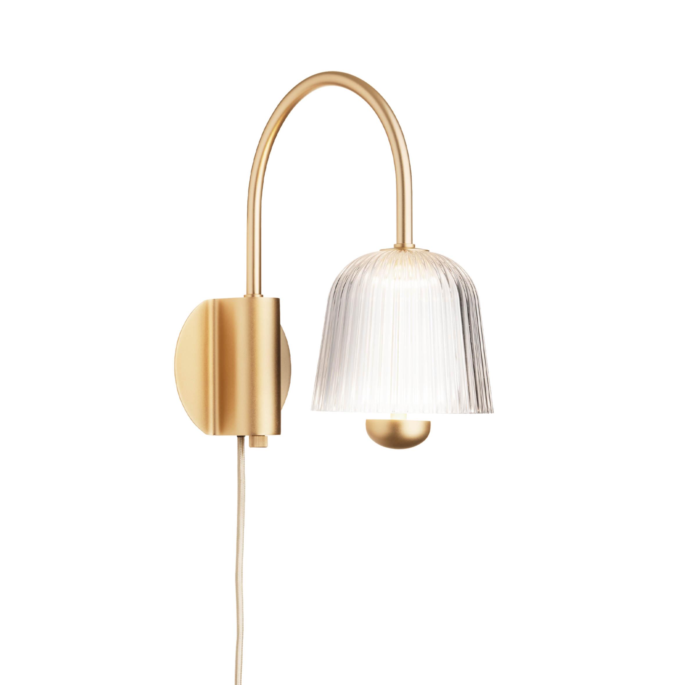 Nástěnná lampa ASTEEA zlatá s transparentními prvky