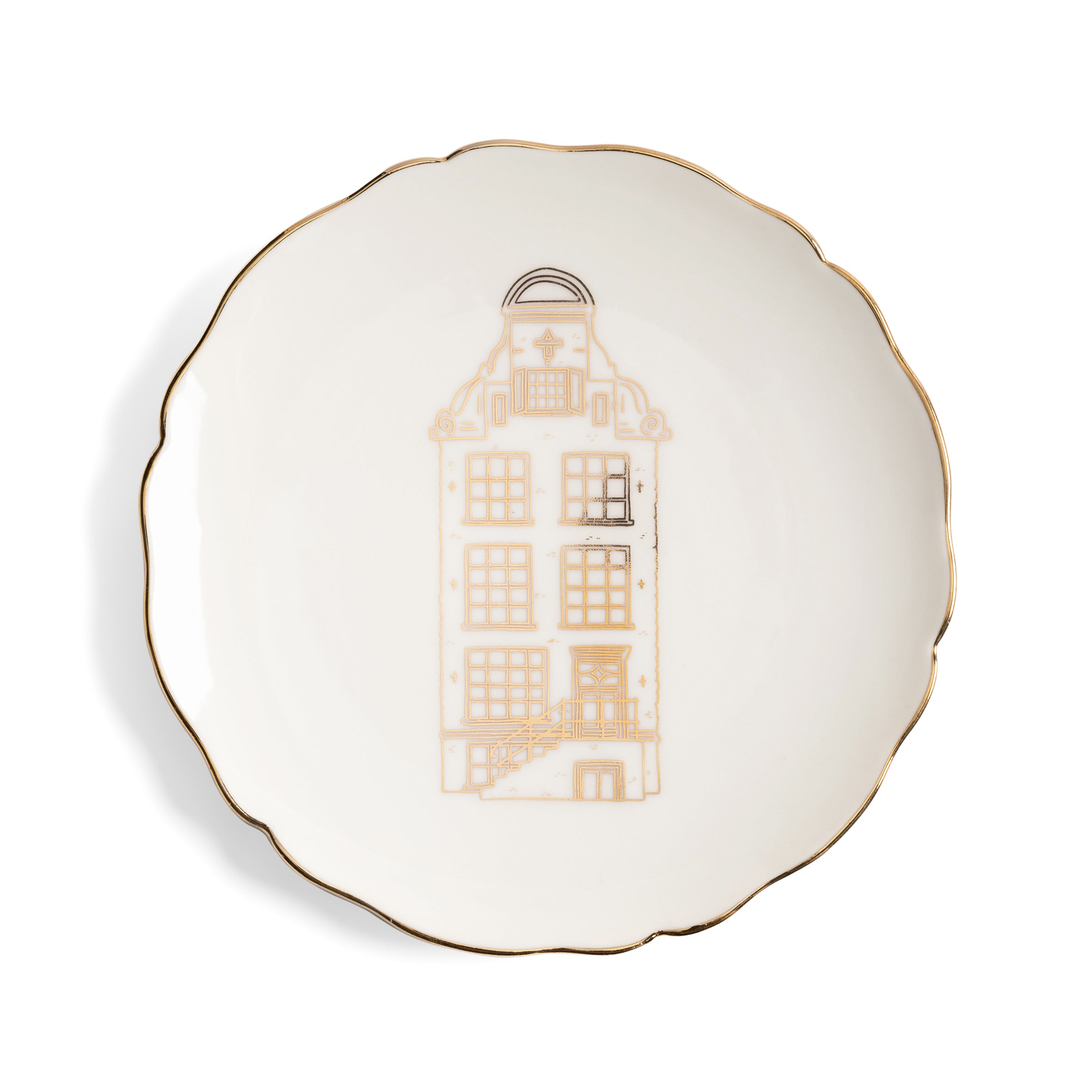 Sada dezertních talířů CANAL HOUSE béžová se zlatým