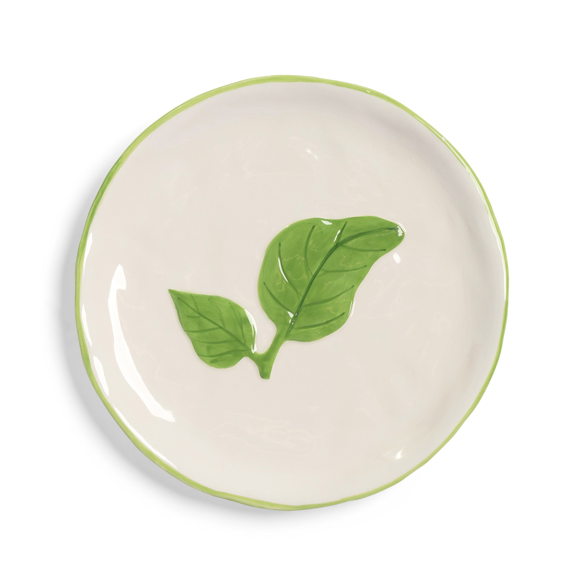 Bílý dřezový sítko s podstavcem BASIL se zelenou barvou