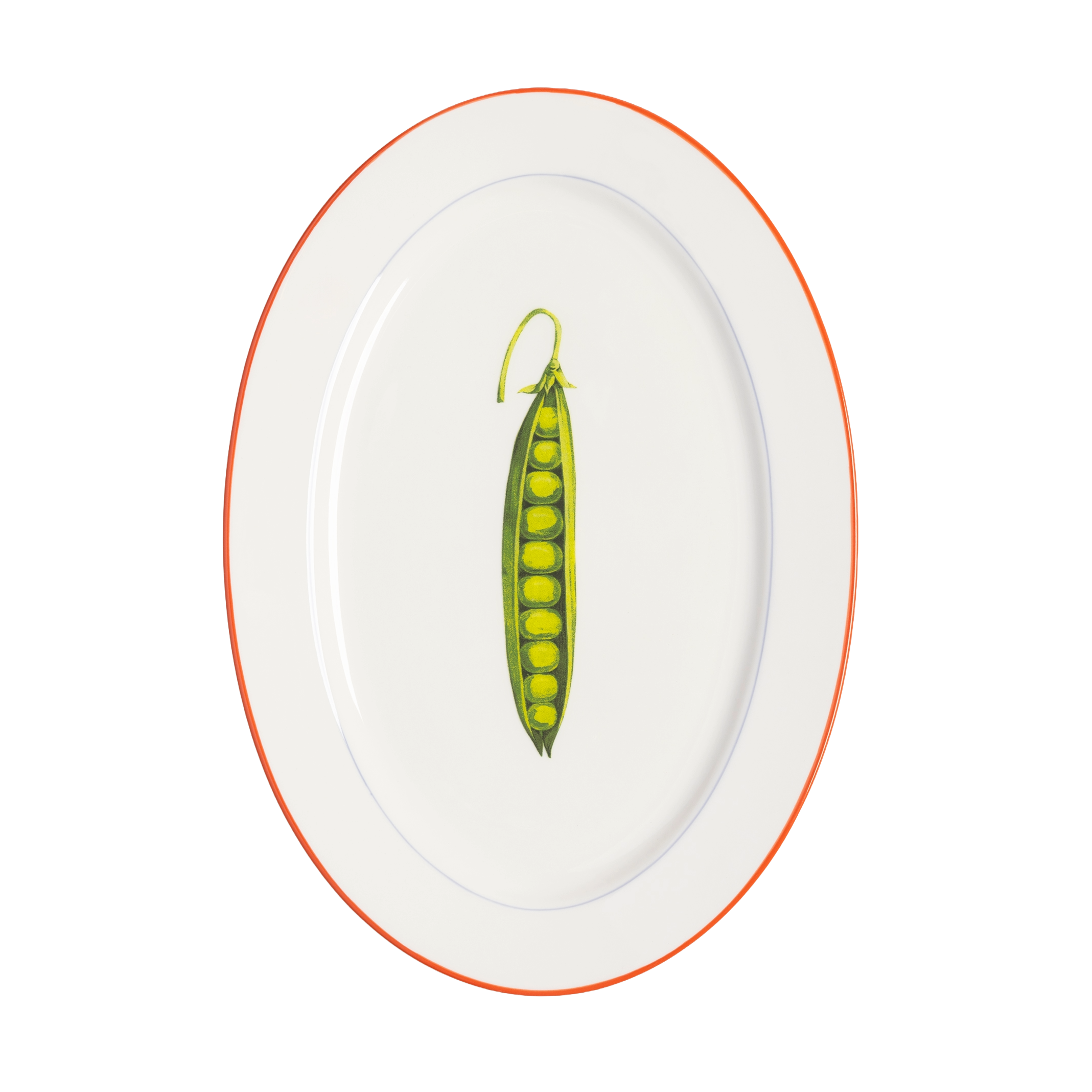 Bílý talíř PEA se zelenou a červenou