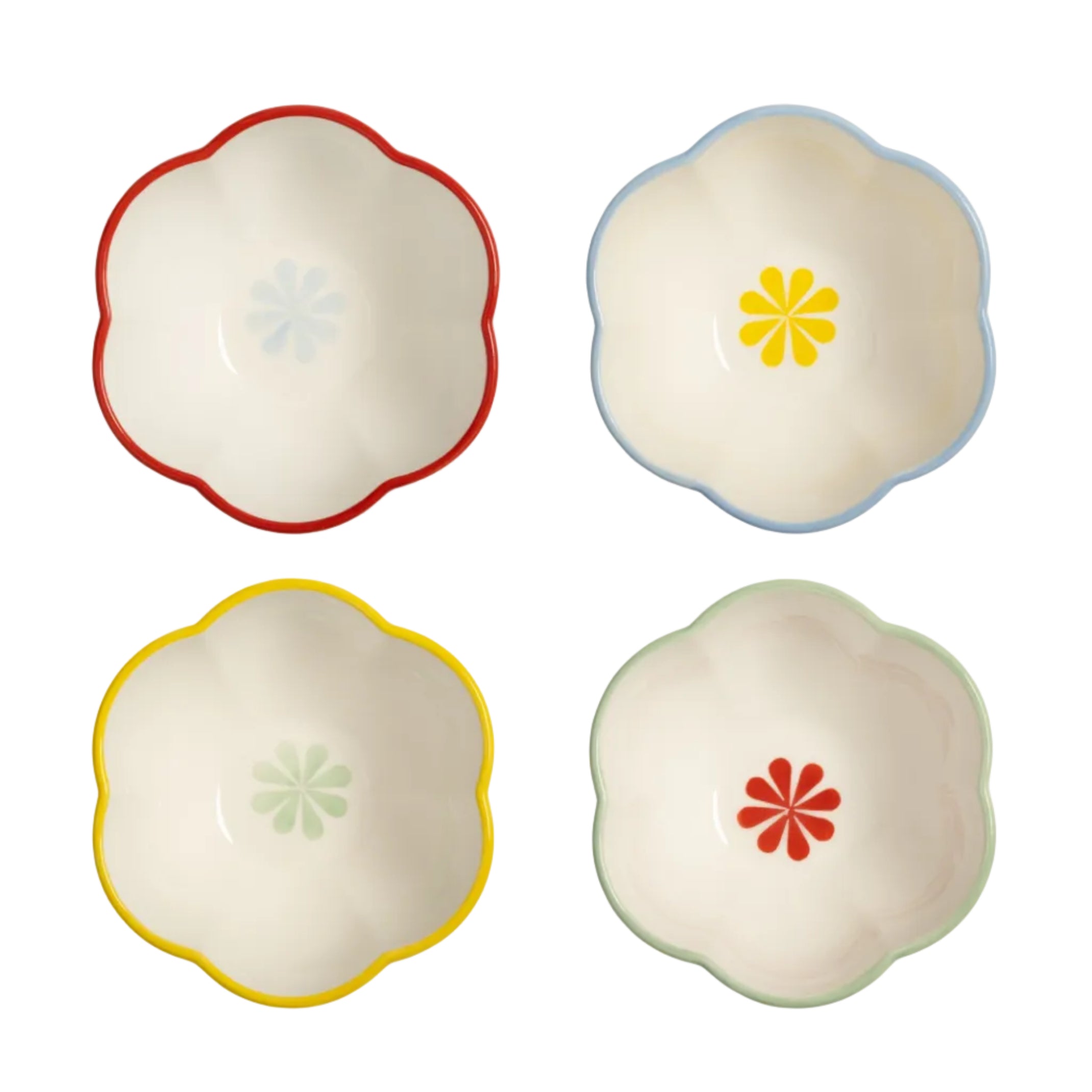 Sada misek FOLK barevná porcelán