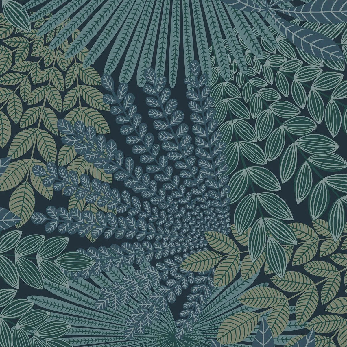 Tapeta s rostlinným motivem listů VELVET LEAVES granátová se zelenou