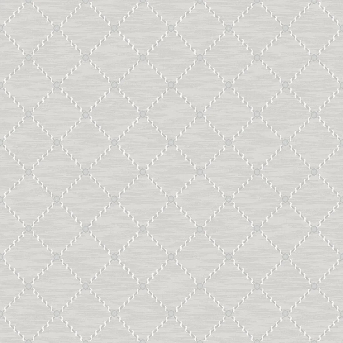 Golden Trellis Gray and White Geometric Pattern Wallpaper