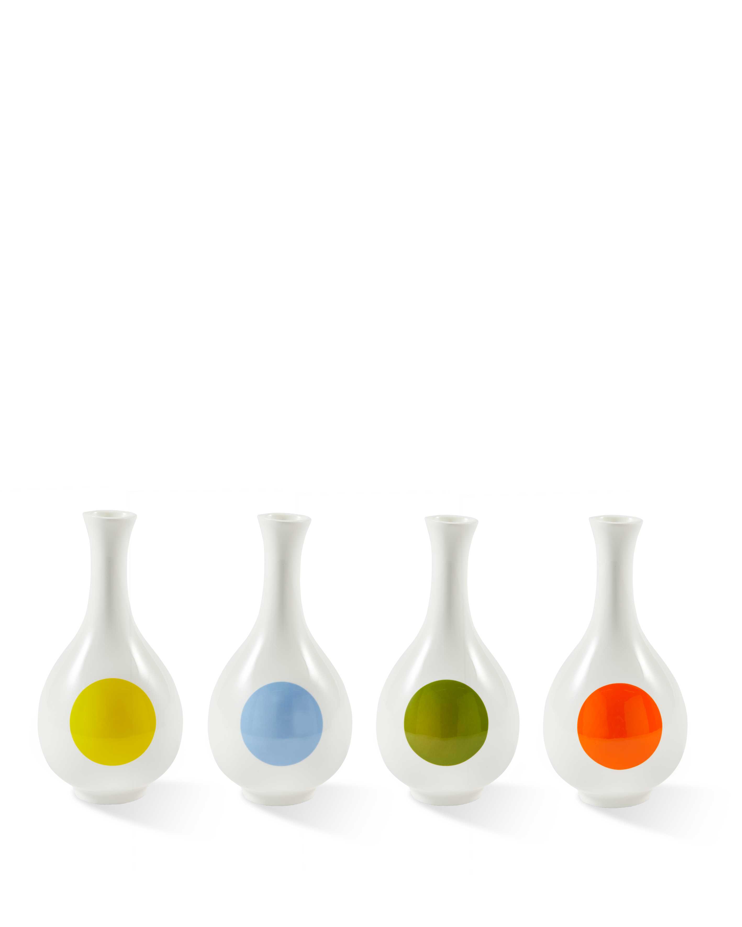 Váza MALÝ PTÁK bílá se žlutou a modrou