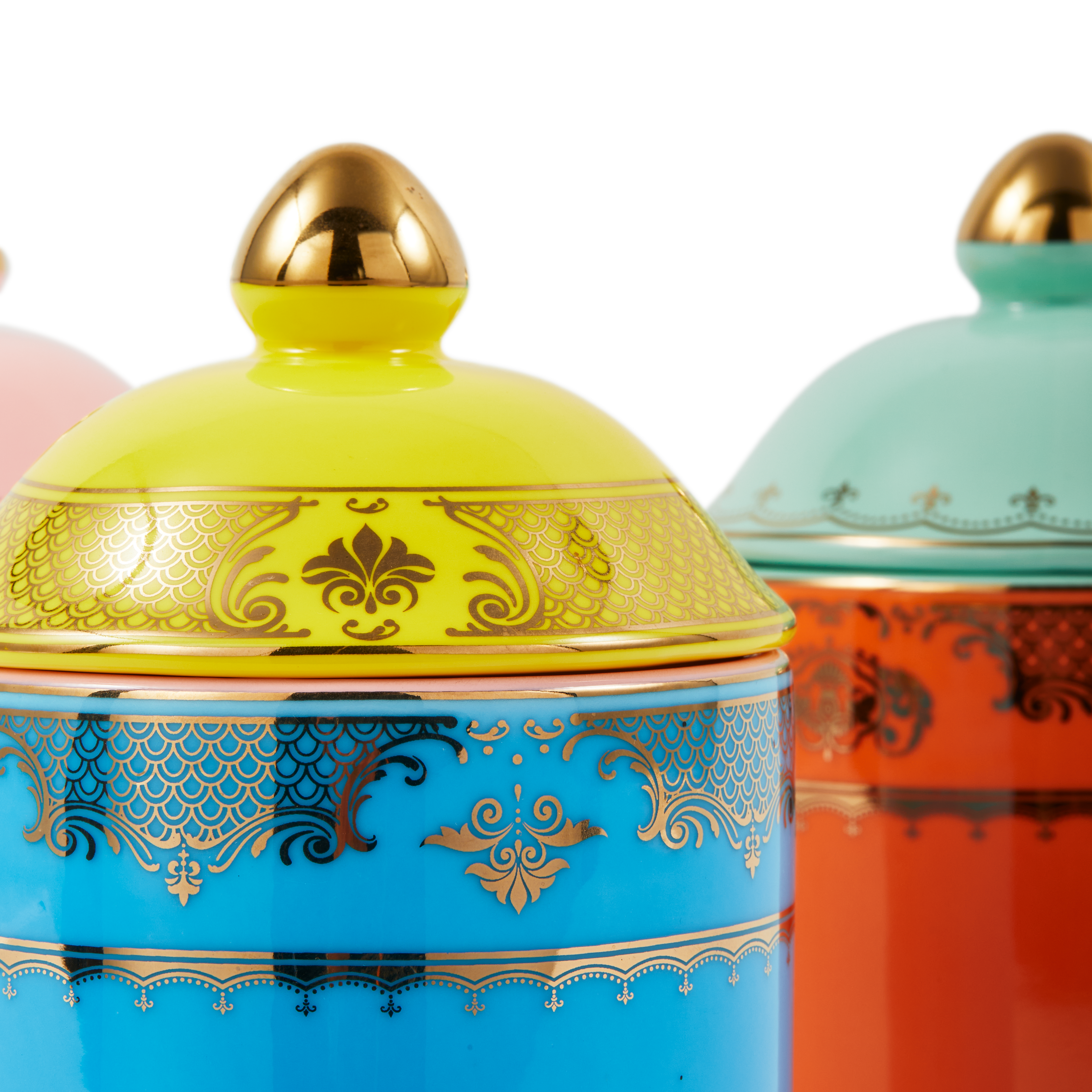 Porcelánový džbán DĚDEK modrý se žlutým