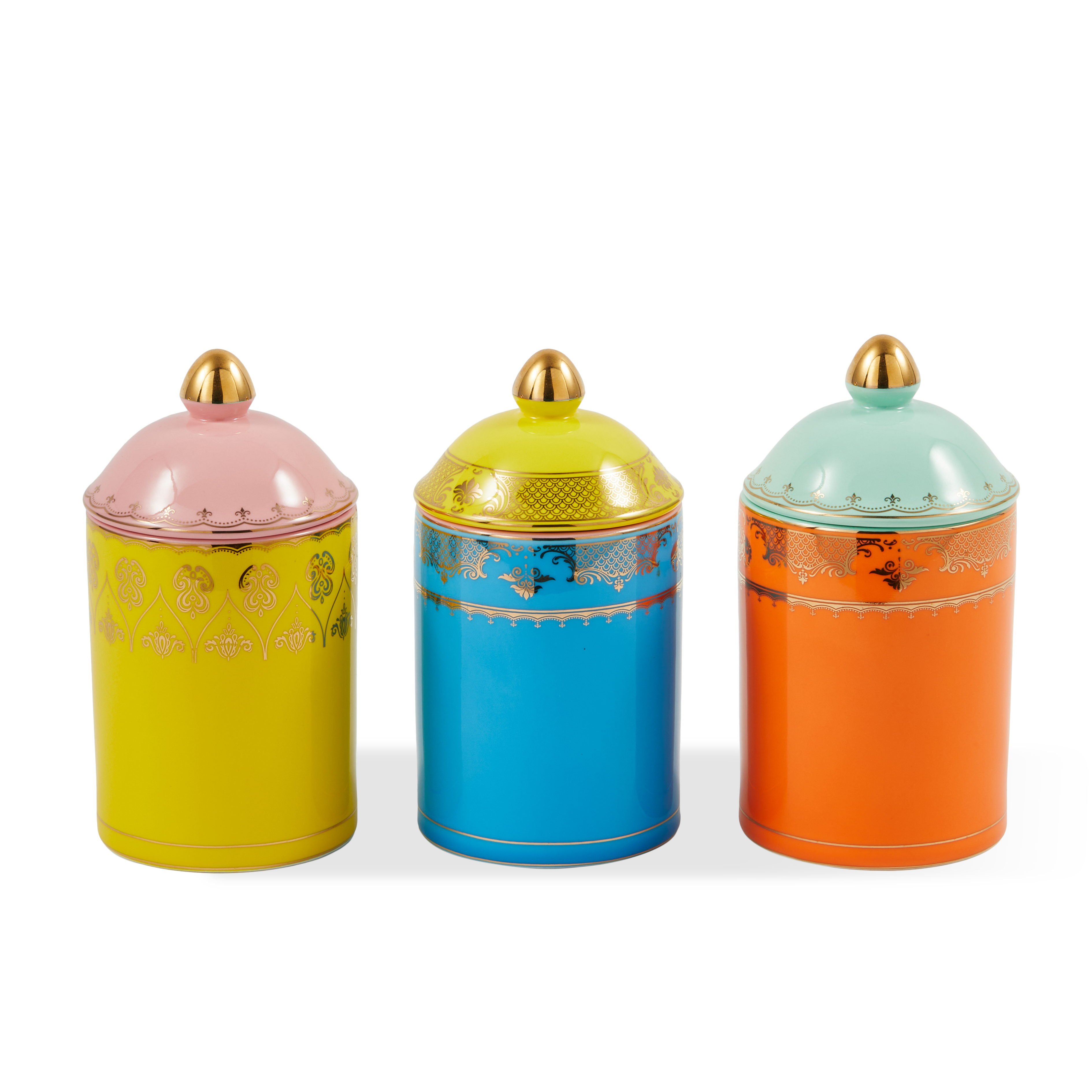 Porcelánový džbán DĚDEČEK žlutý s růžovým