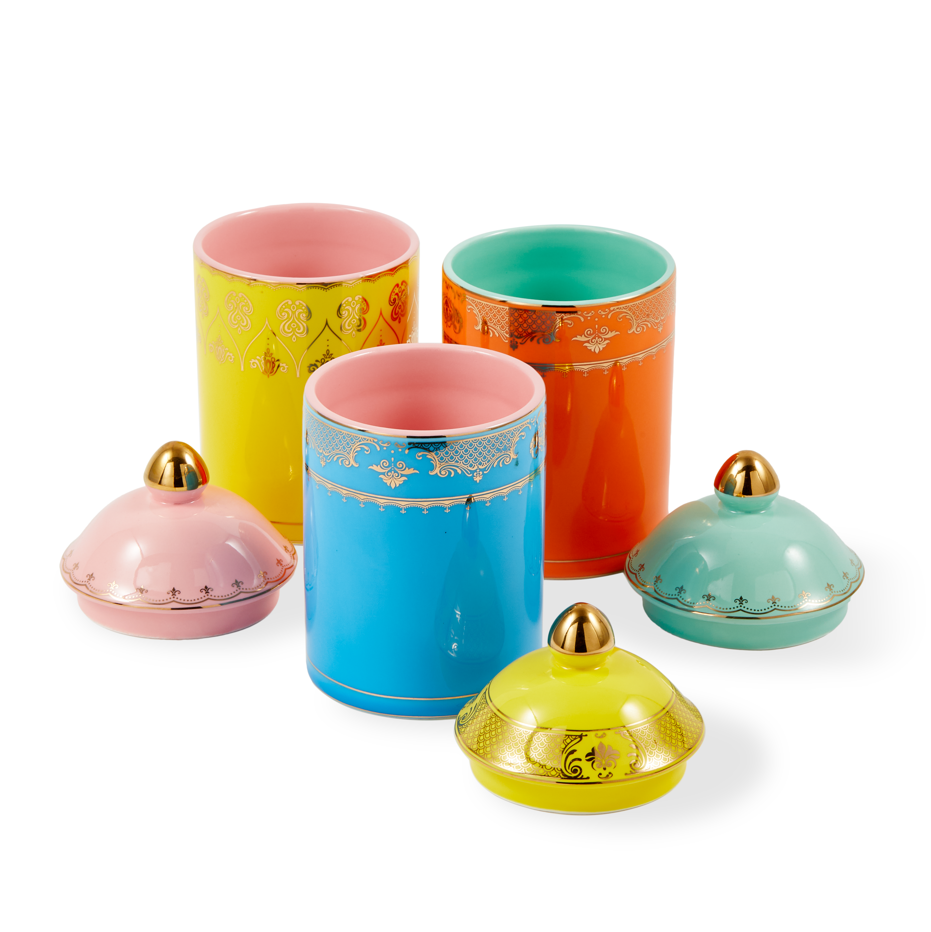 Porcelánový džbán DĚDEK modrý se žlutým