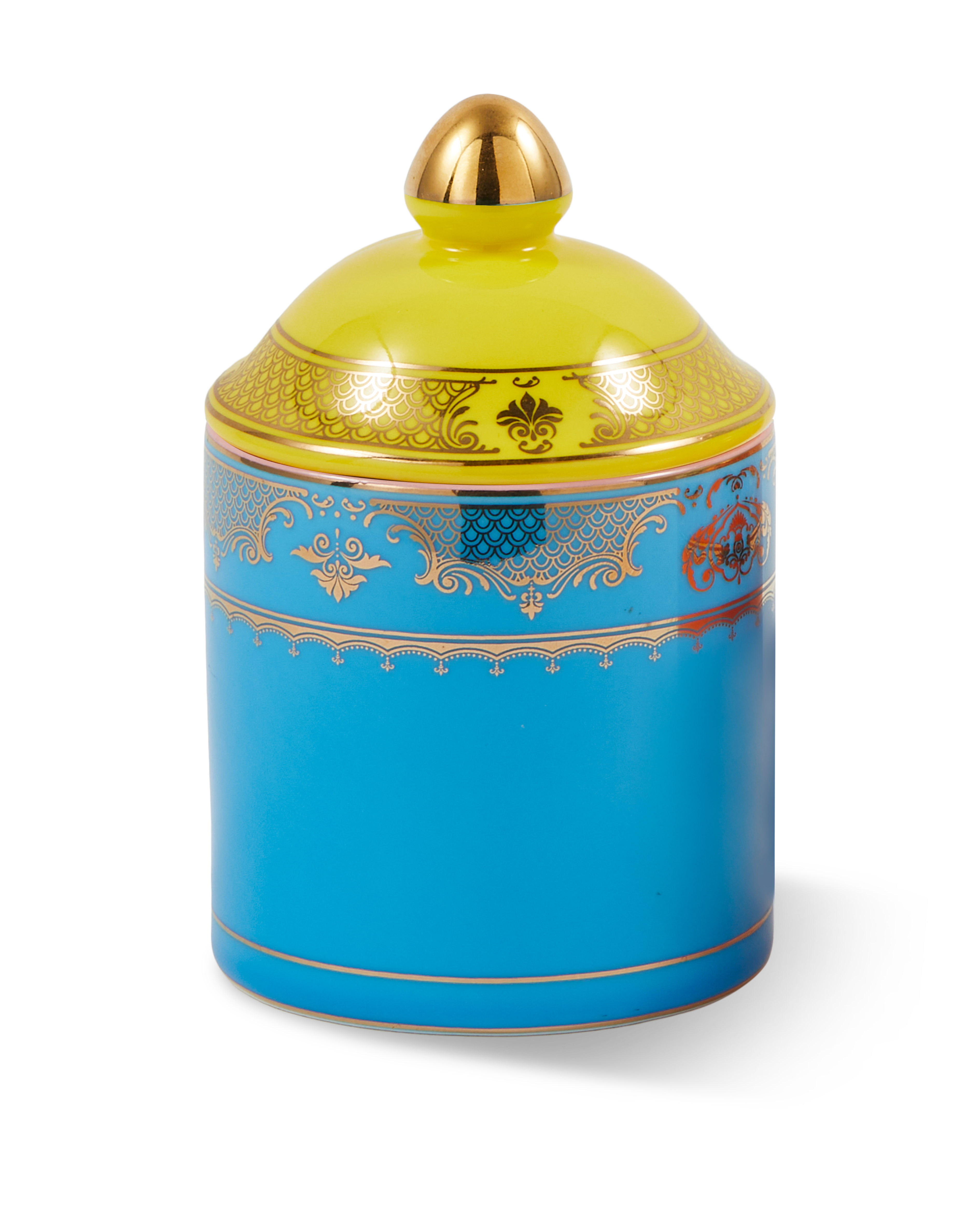 Porcelánový džbán DĚDEK modrý se žlutým