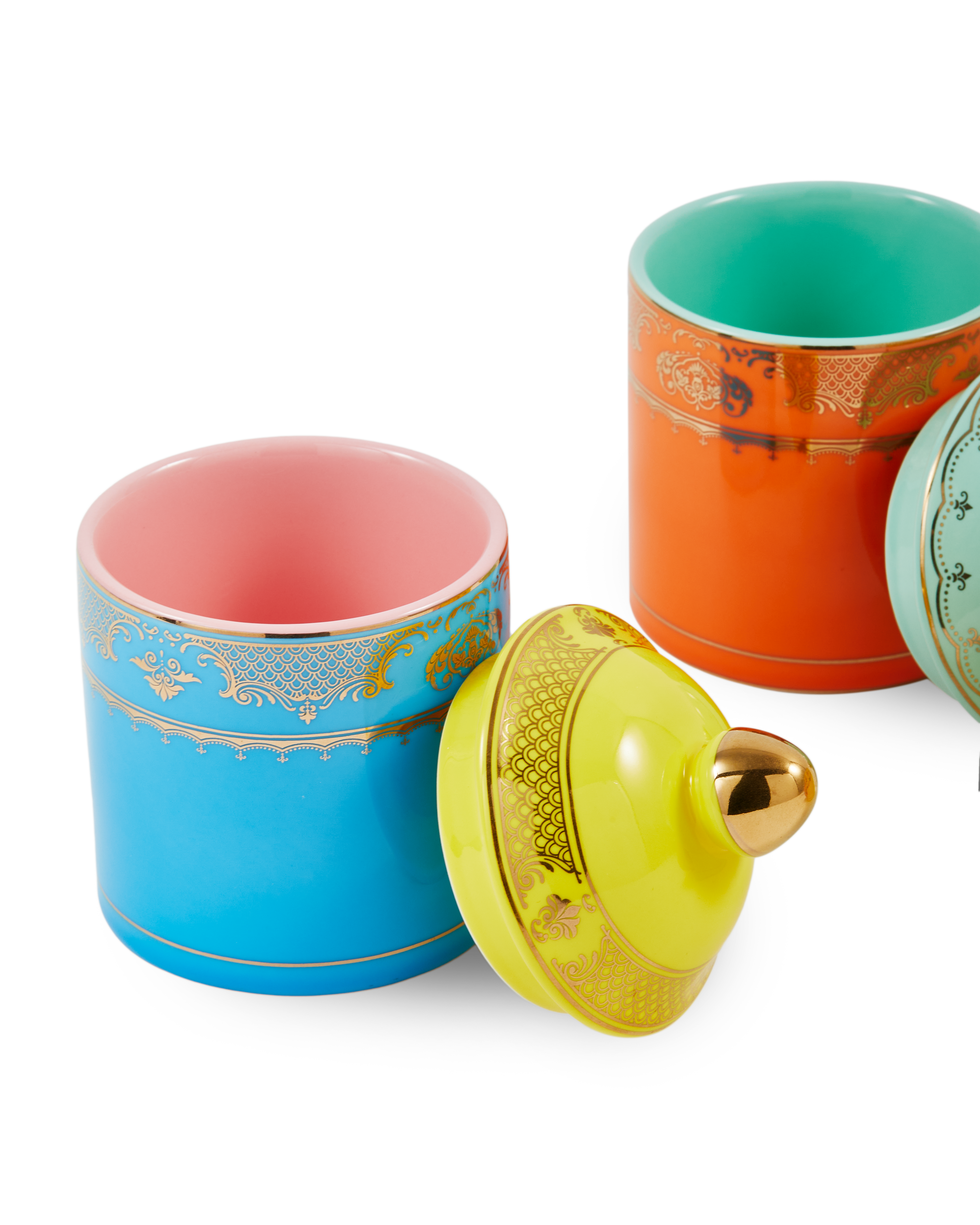 Porcelánový džbán DĚDEK modrý se žlutým