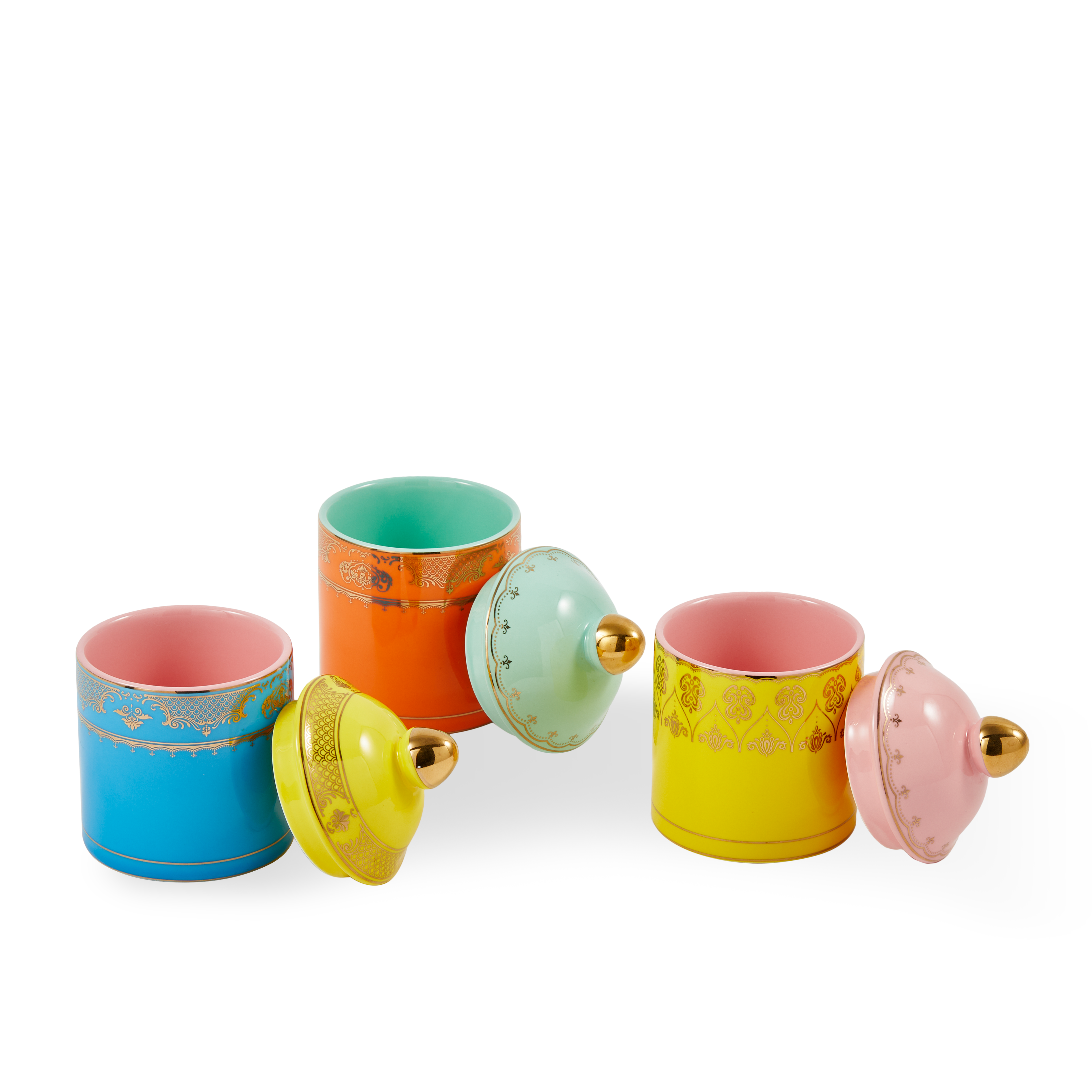 Porcelánový džbán DĚDEK modrý se žlutým