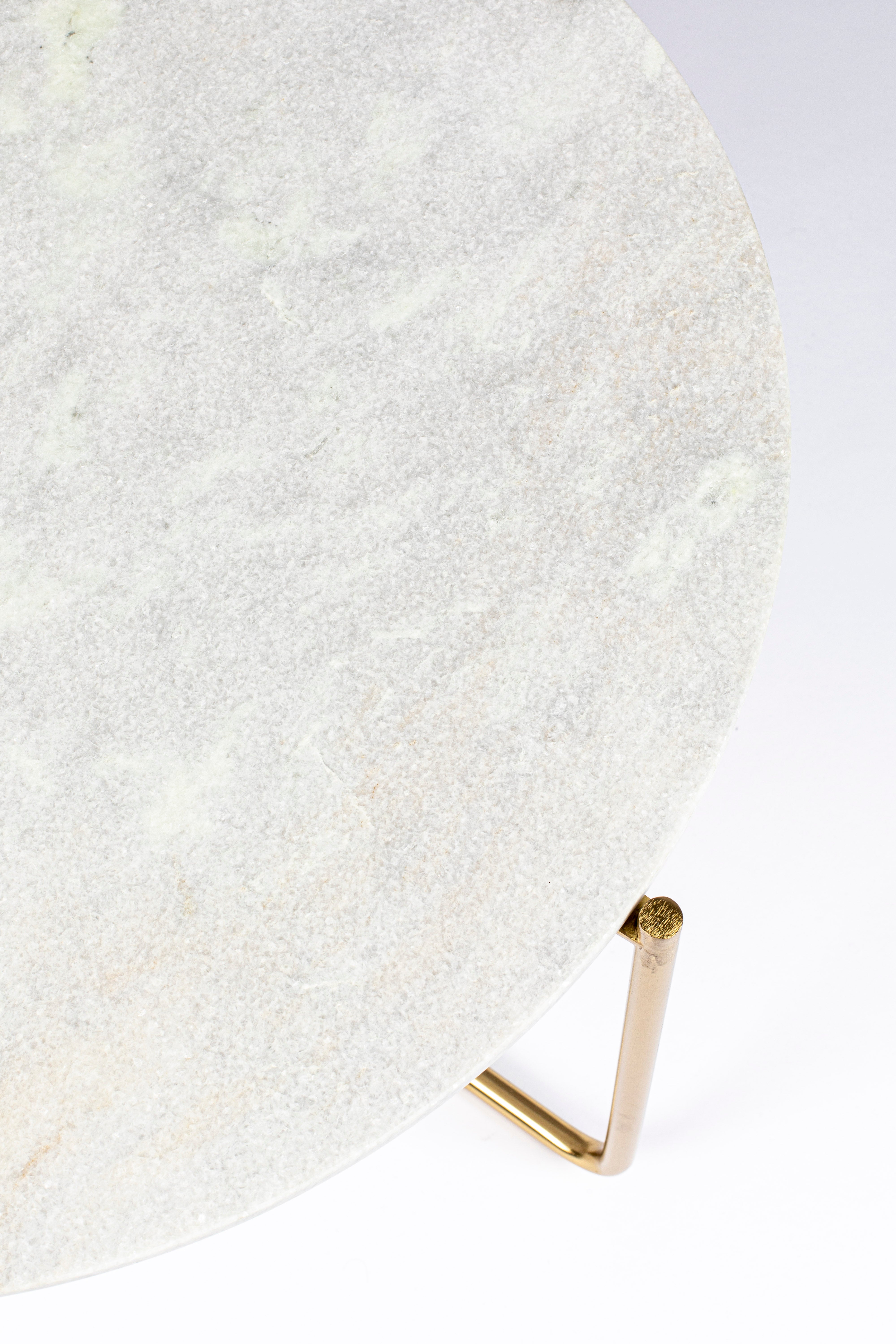 Timpa coffee table white marble with a golden base