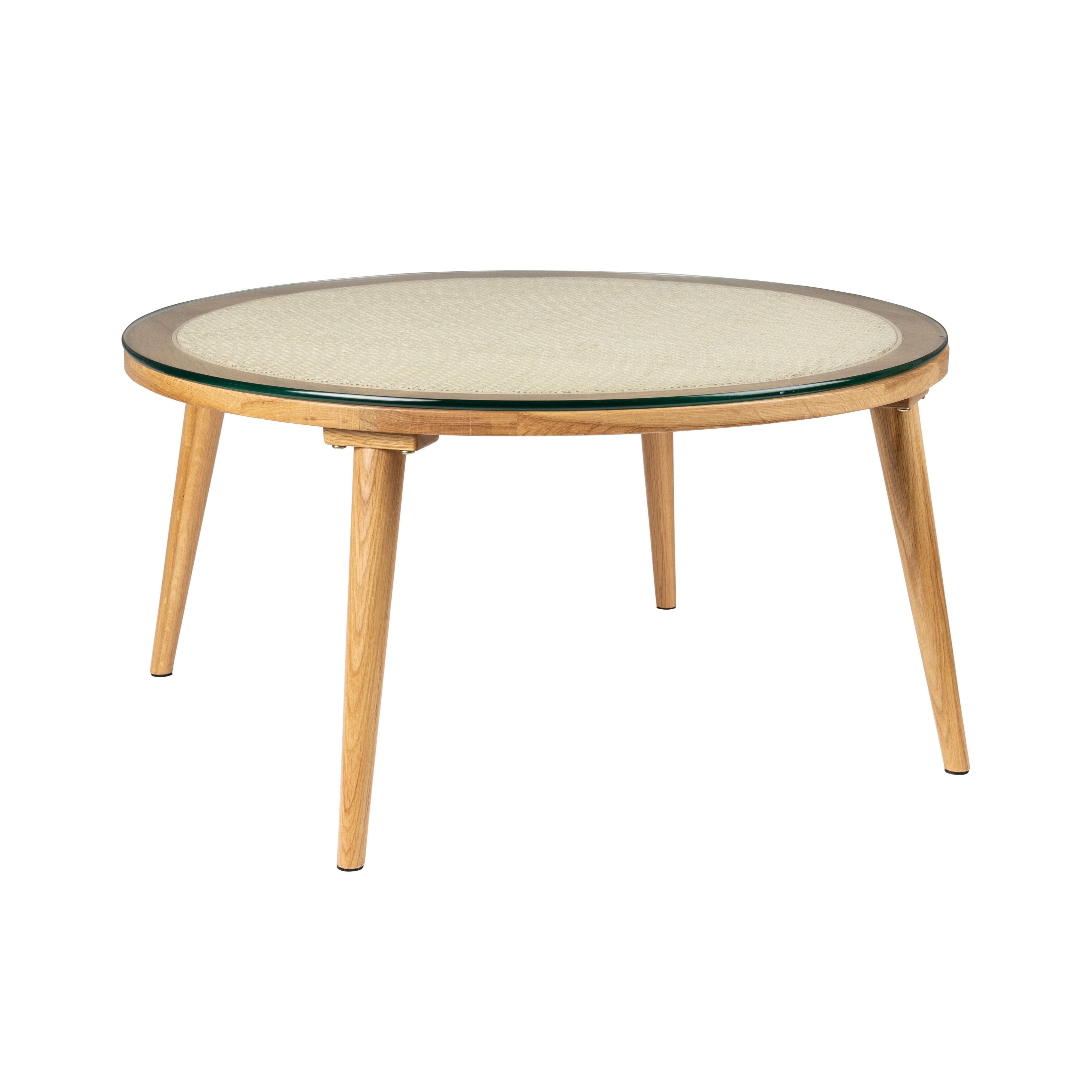 Konferenční stolek HARU ratan s dřevěnou základnou