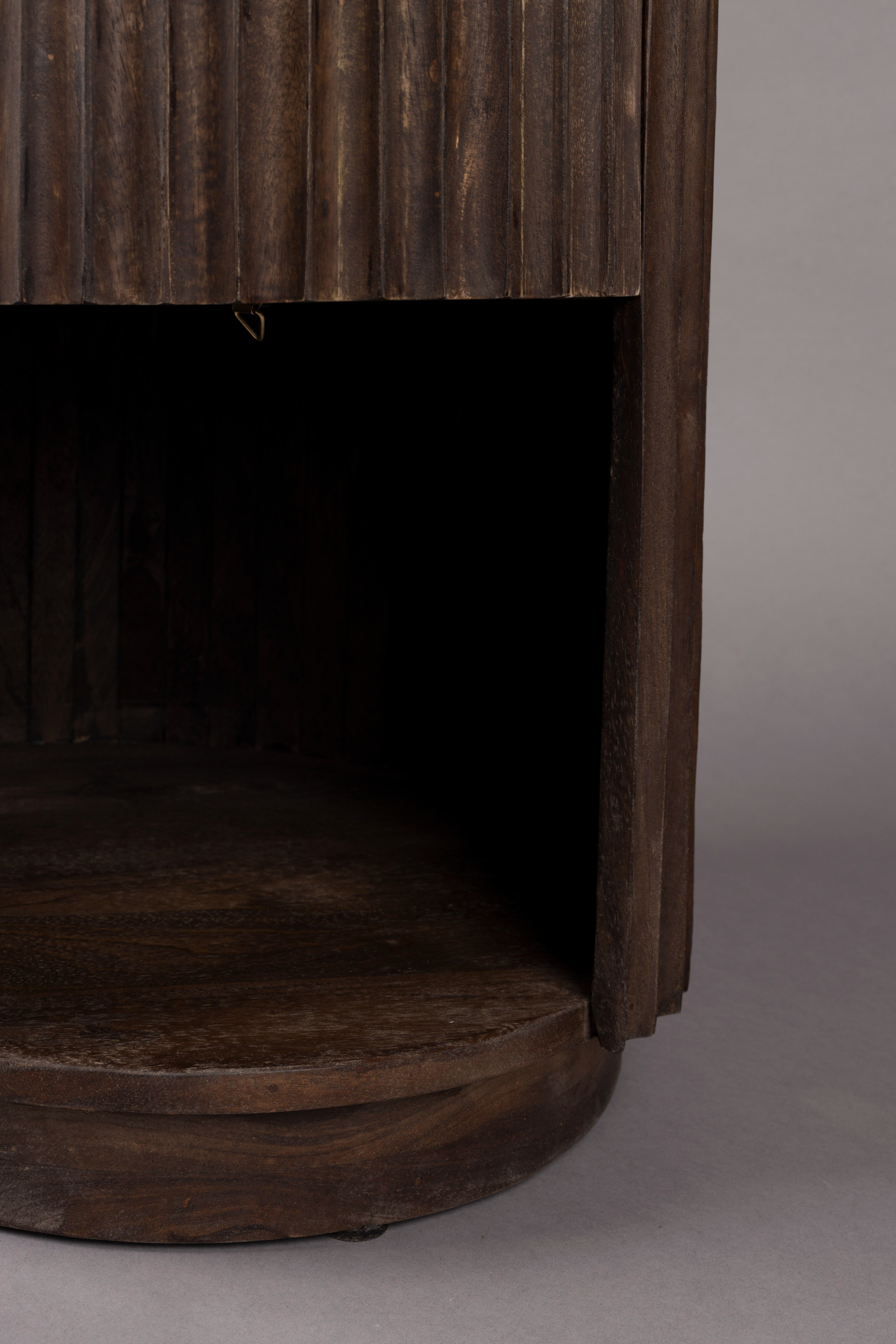 Boční stolek MARLOW travertin s dřevěnou základnou