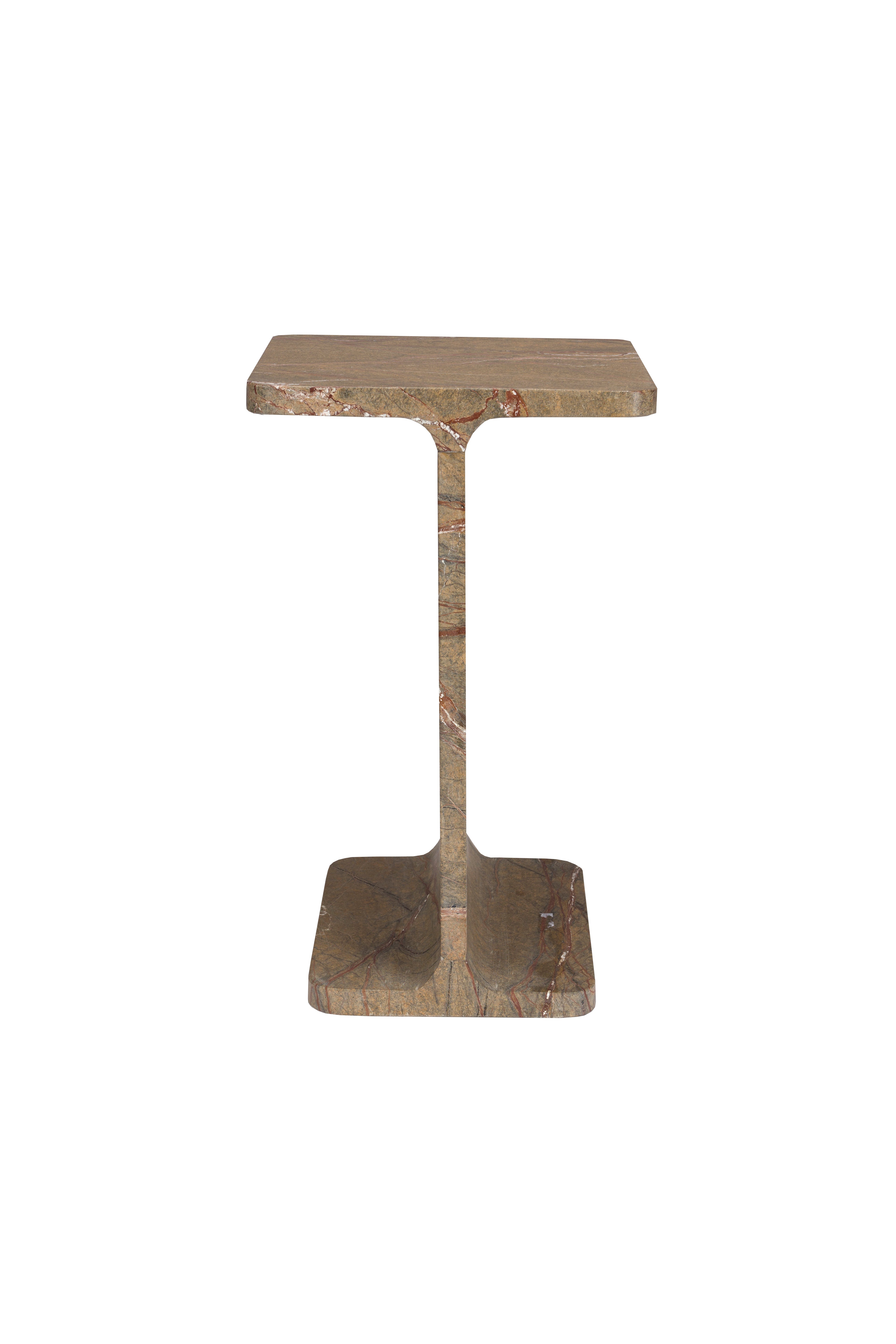 Boční stolek SATPURA hnědý mramor