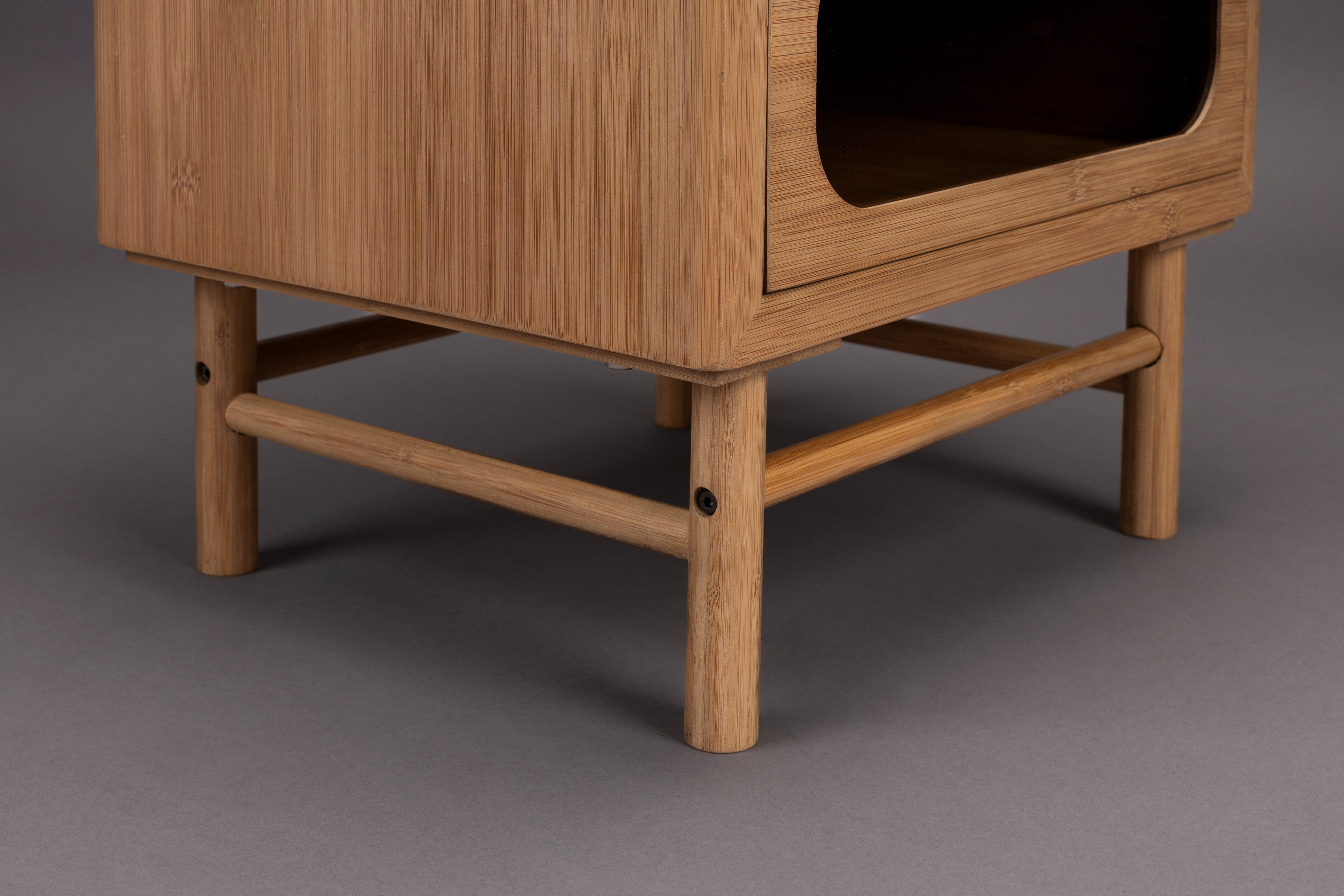 CAROUN Nightstand Carbonized Bamboo Wood