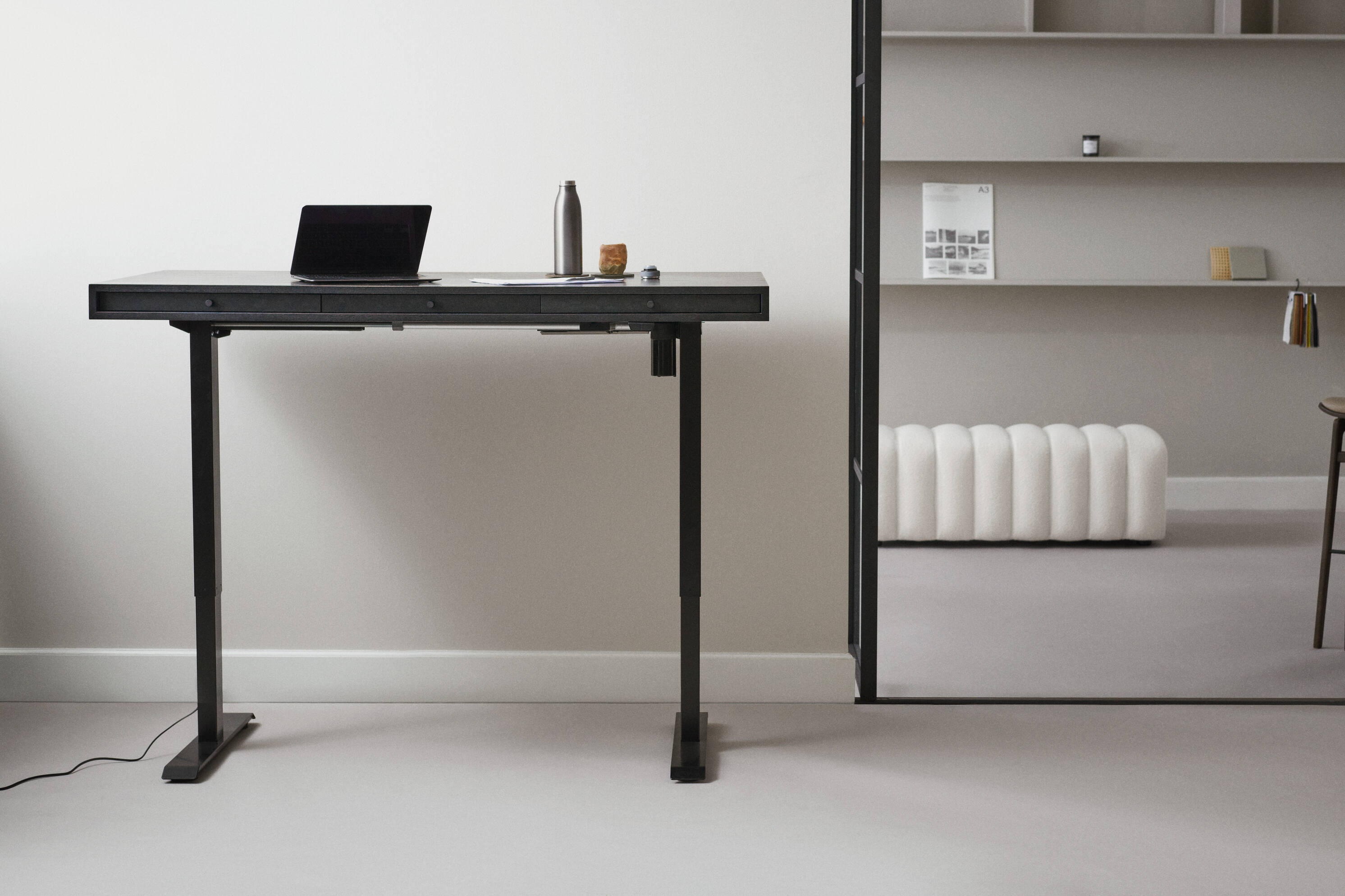 Adjustable Desk JFK Dark Ash Wood
