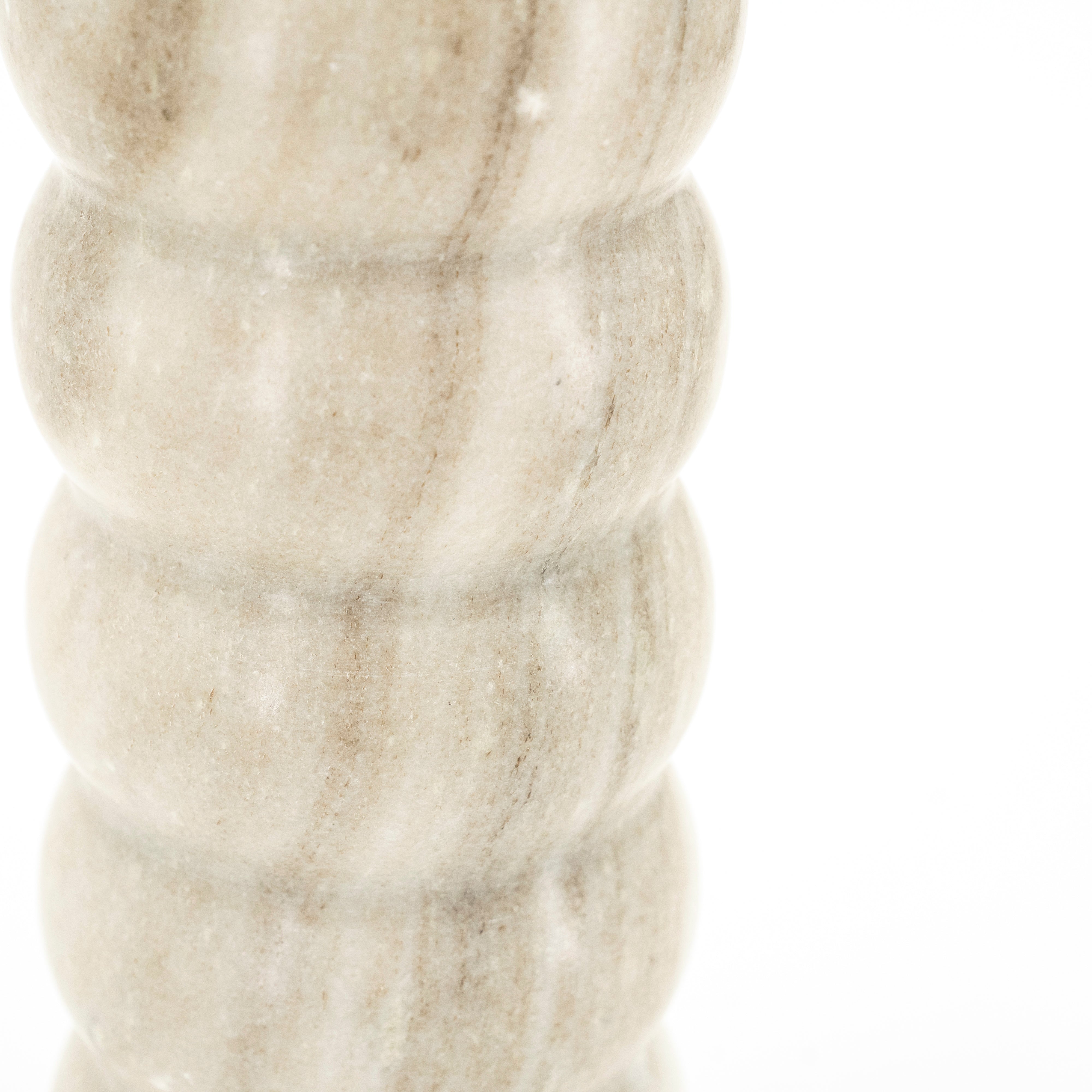 Stolní lampa PATRON béžový mramor s krémovým stínidlem