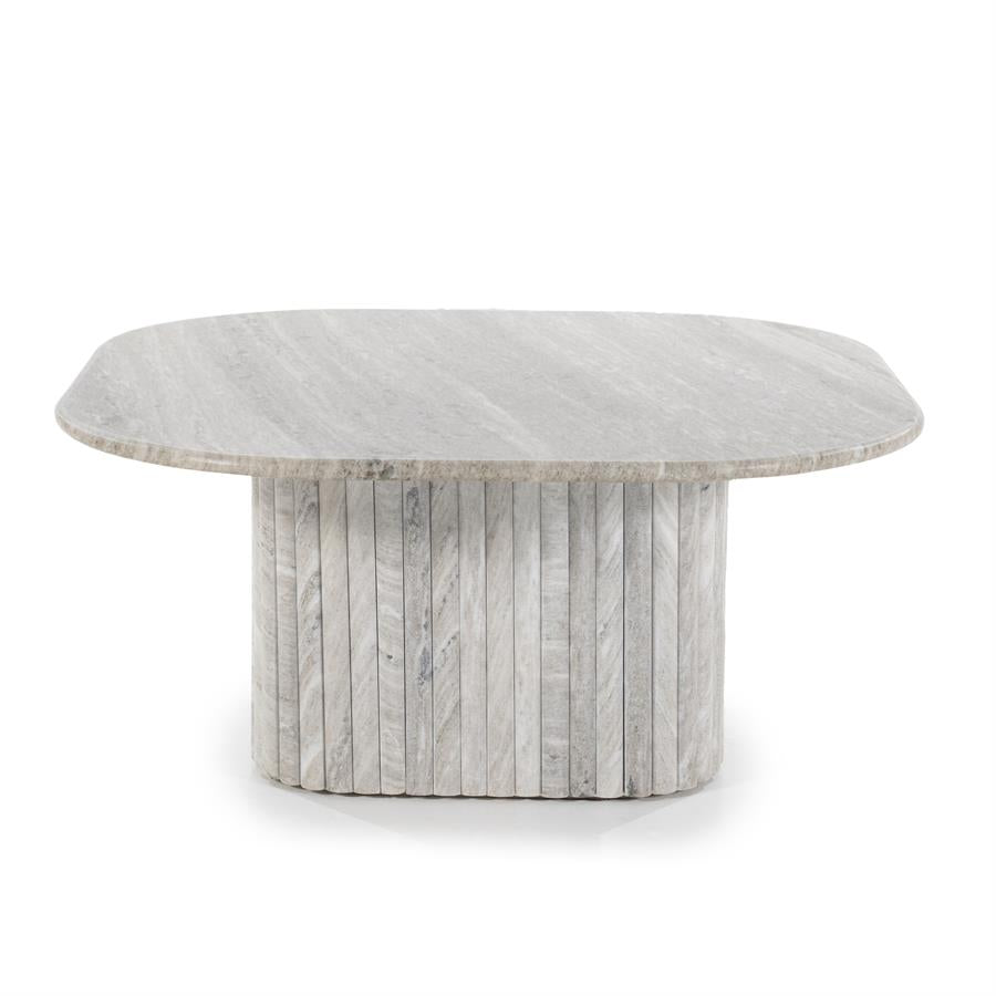 DORIQUE coffee table mango wood and gray marble