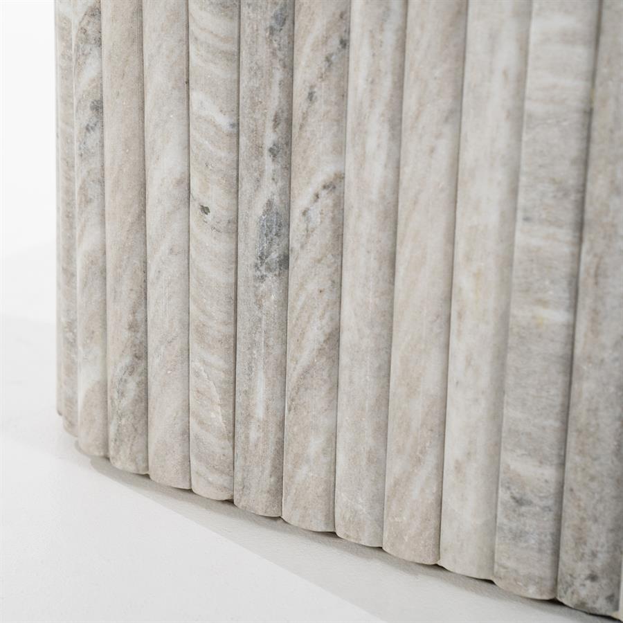 DORIQUE coffee table mango wood and gray marble