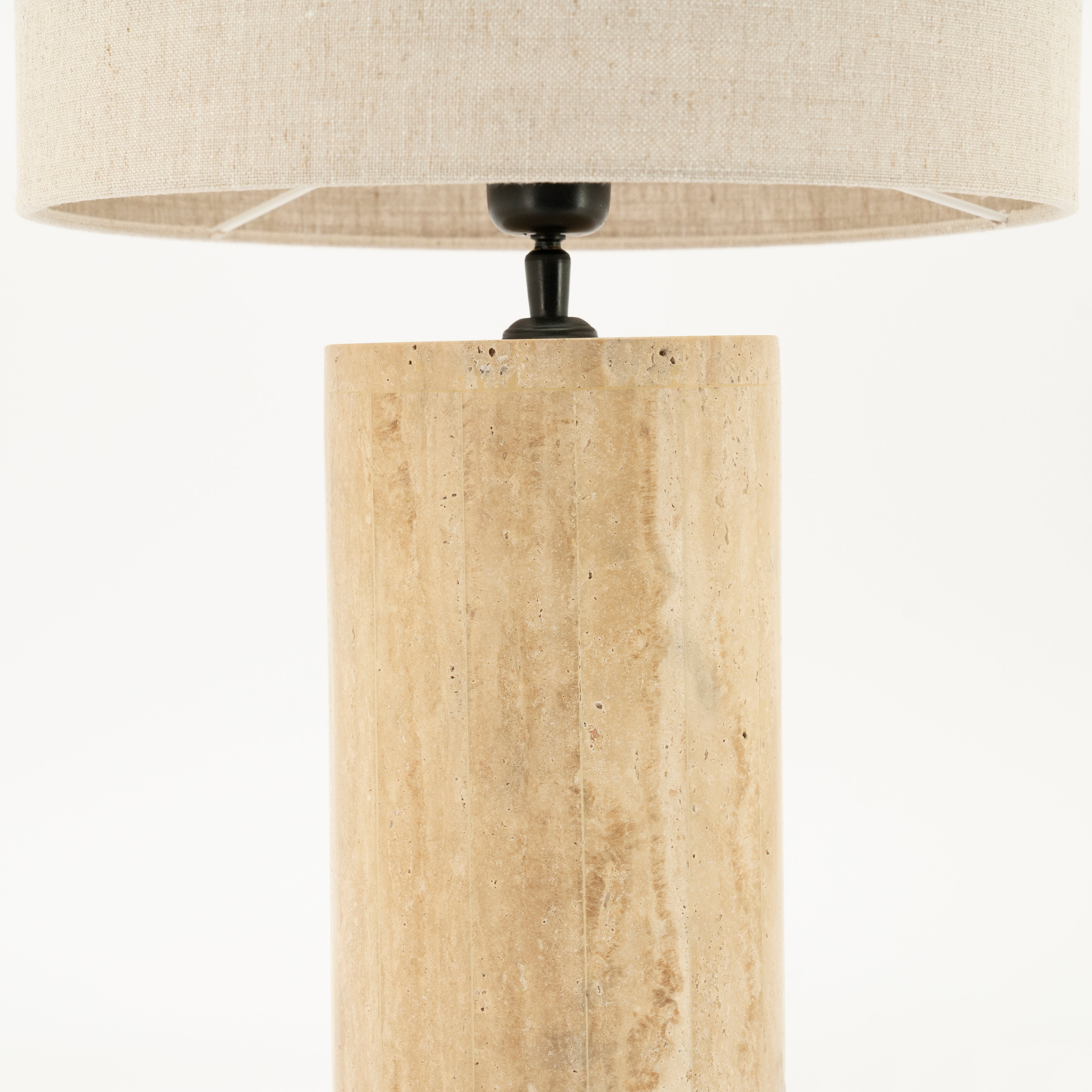 Stolní lampa AMARA travertin s béžovým stínidlem