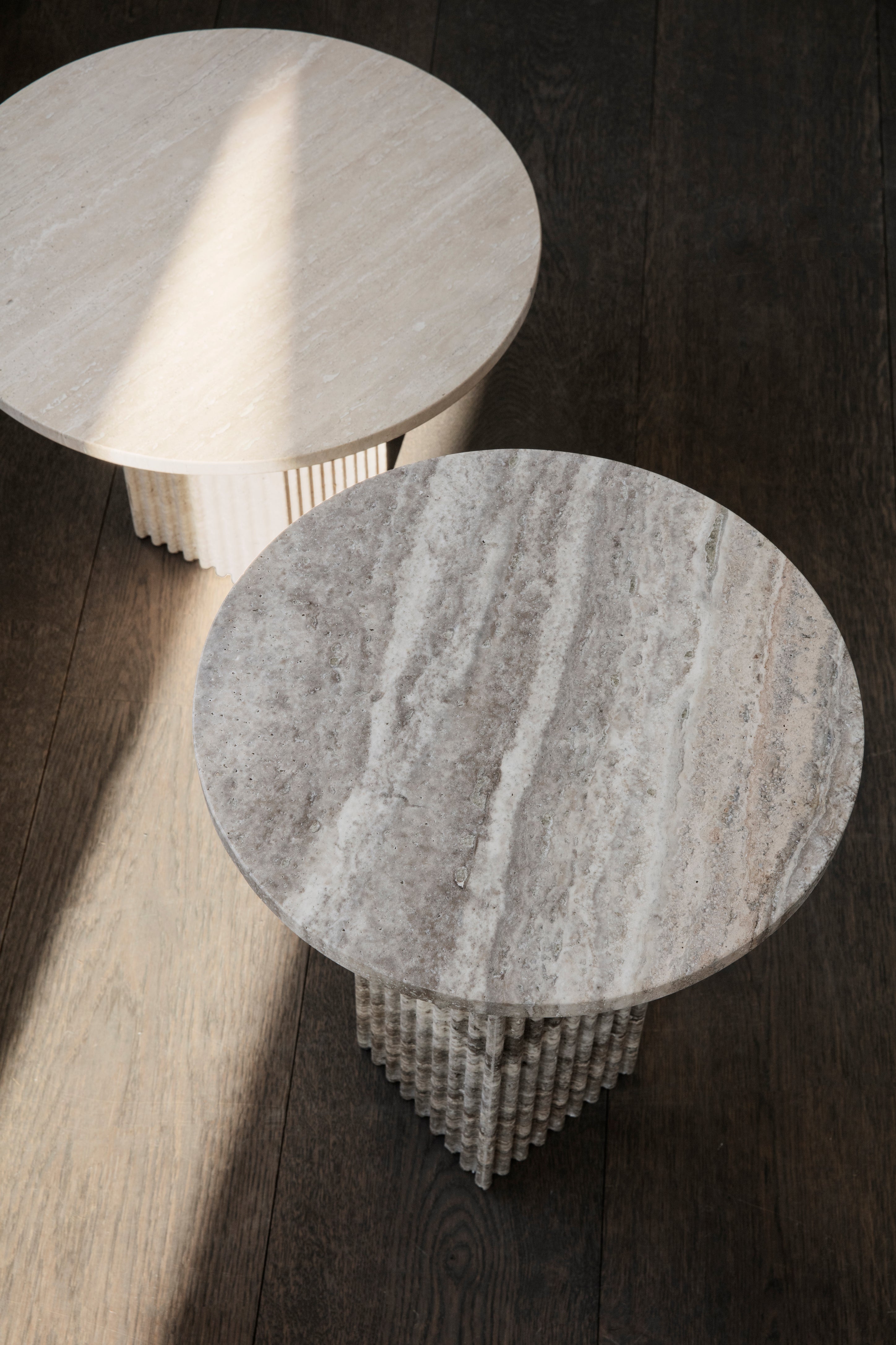 SOHO Side Table Gray Travertine