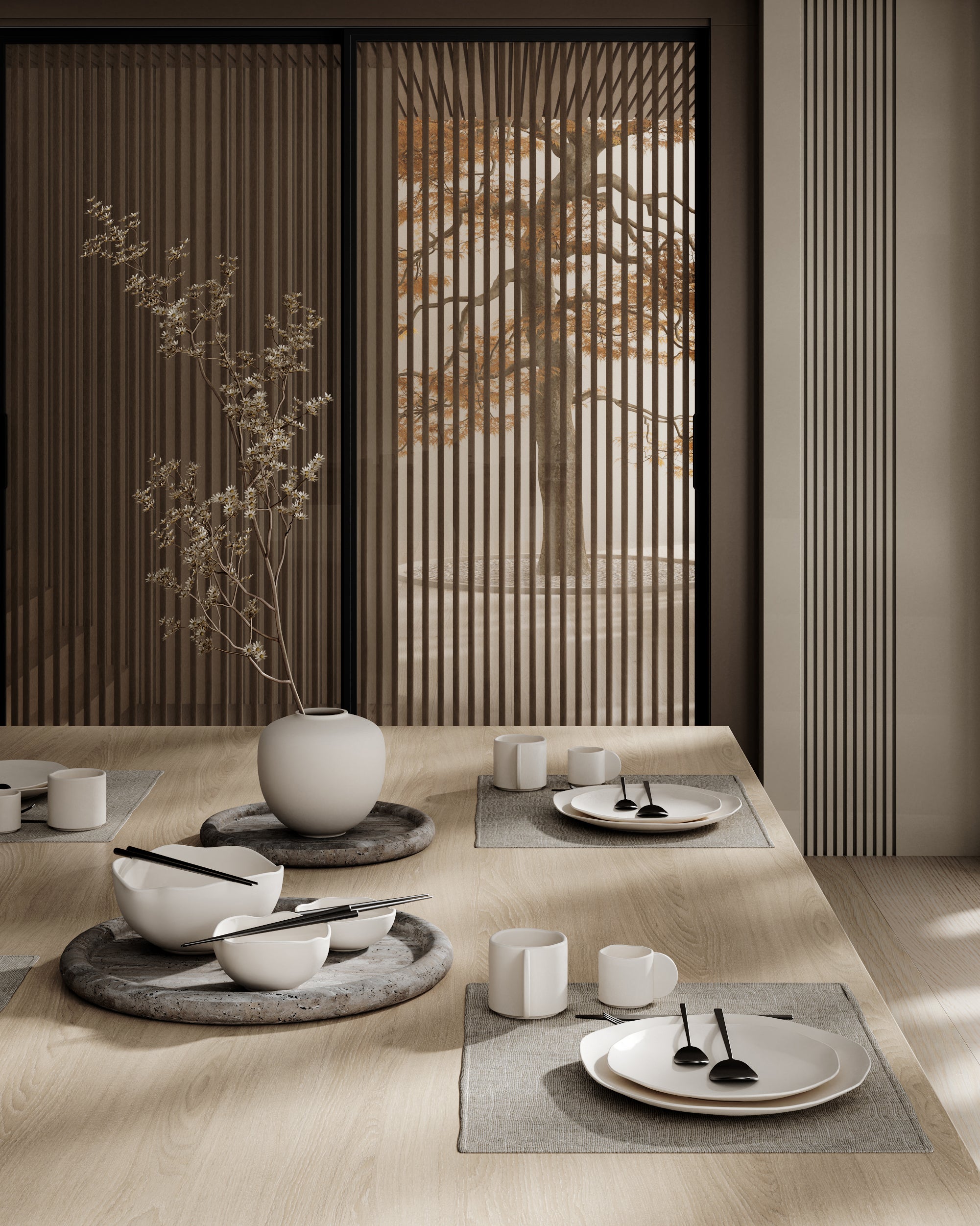 Sada šálků na espresso NATIVE bílá kamenina