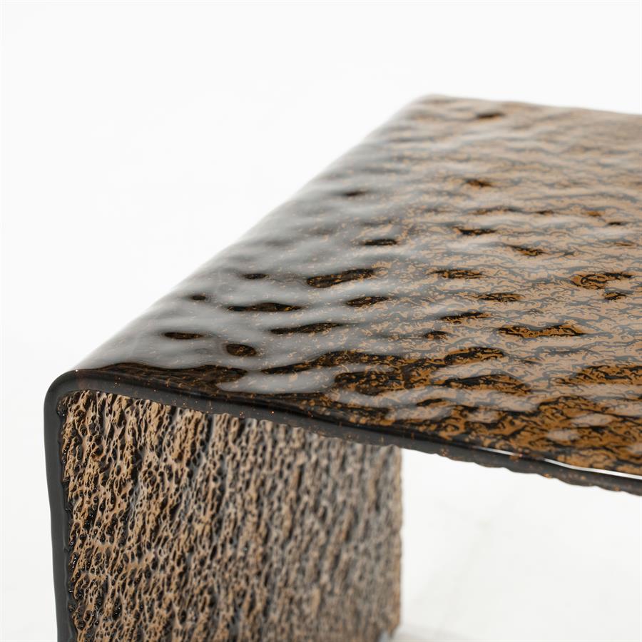 RIPPLE Side Table Dark Brown Glass