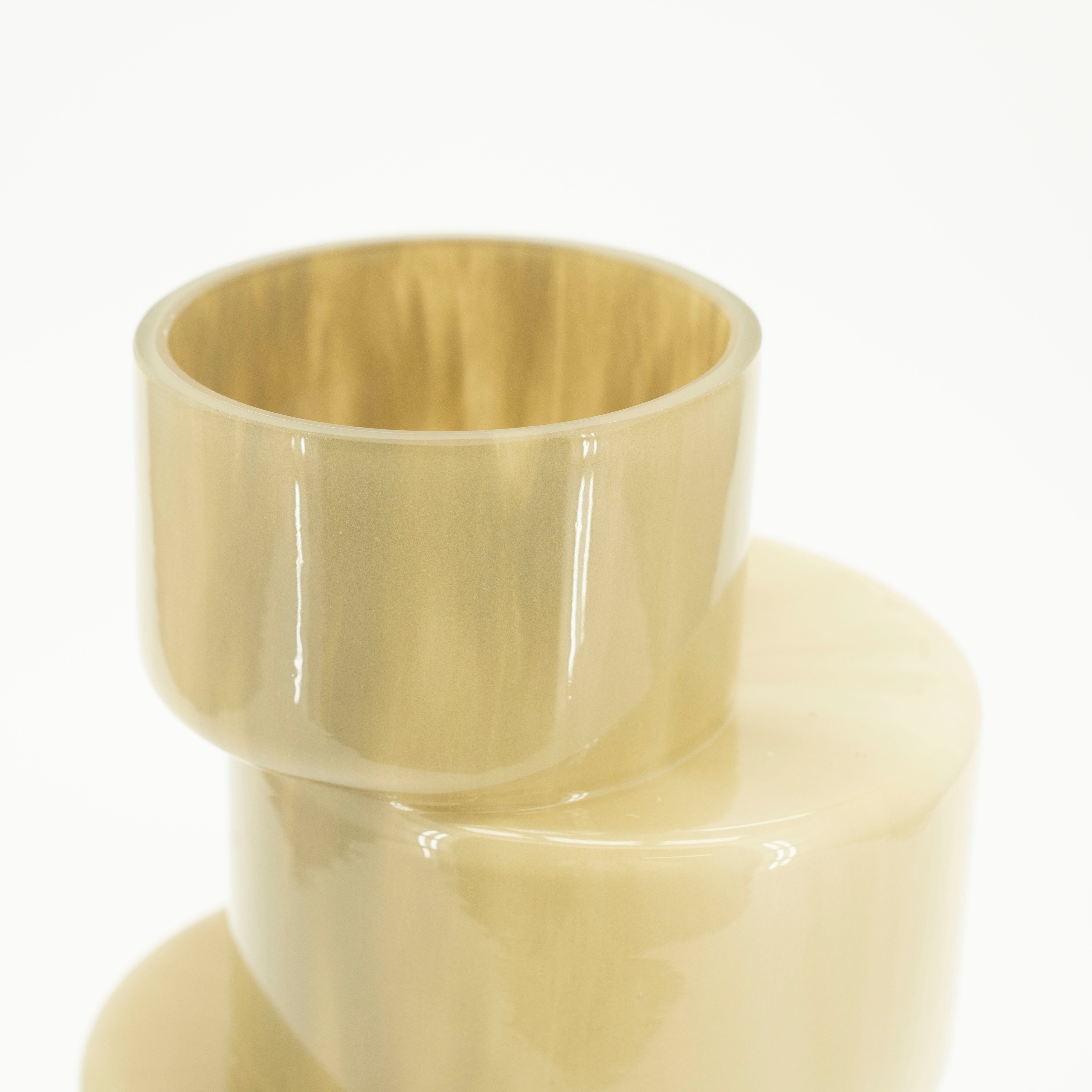 Skleněný váza PILA béžová