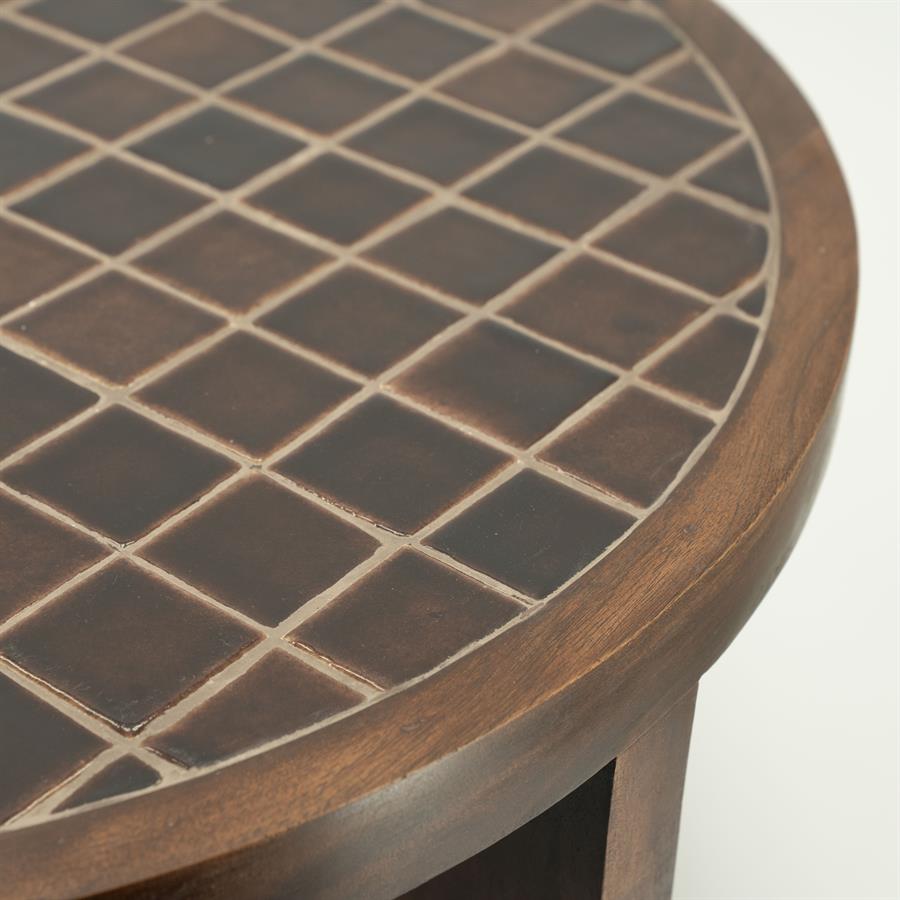 TILED UP Coffee Table Dark Brown Mango Wood